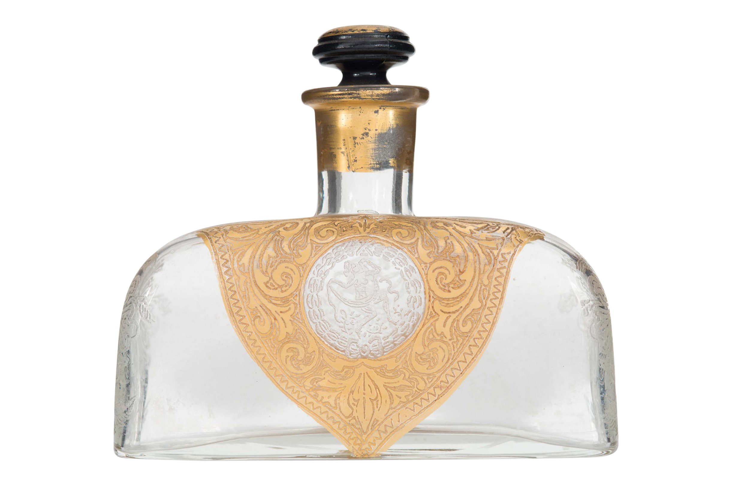 Vintage french gilt glass perfume bottle