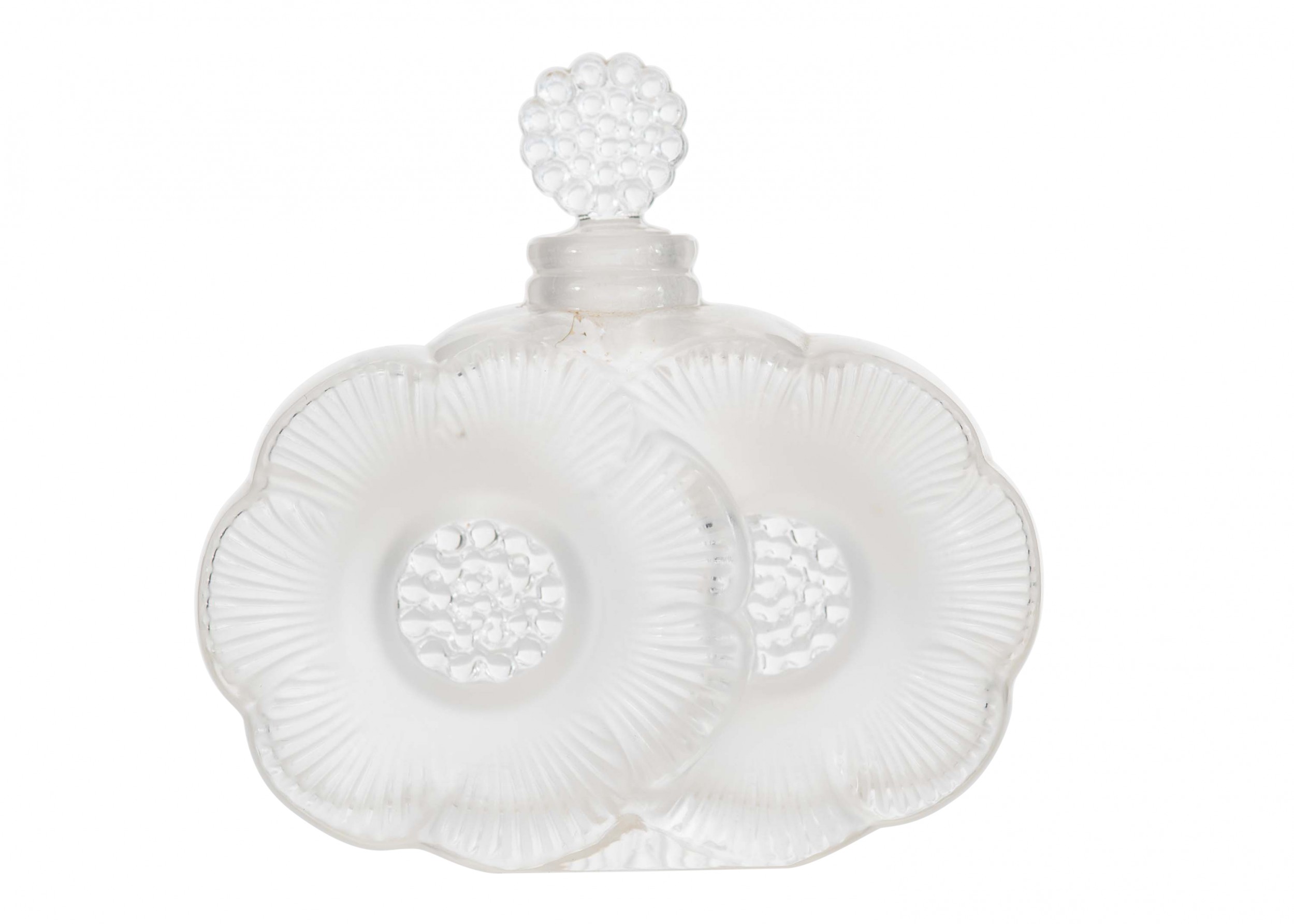 French art deco lalique flower perfume bottle