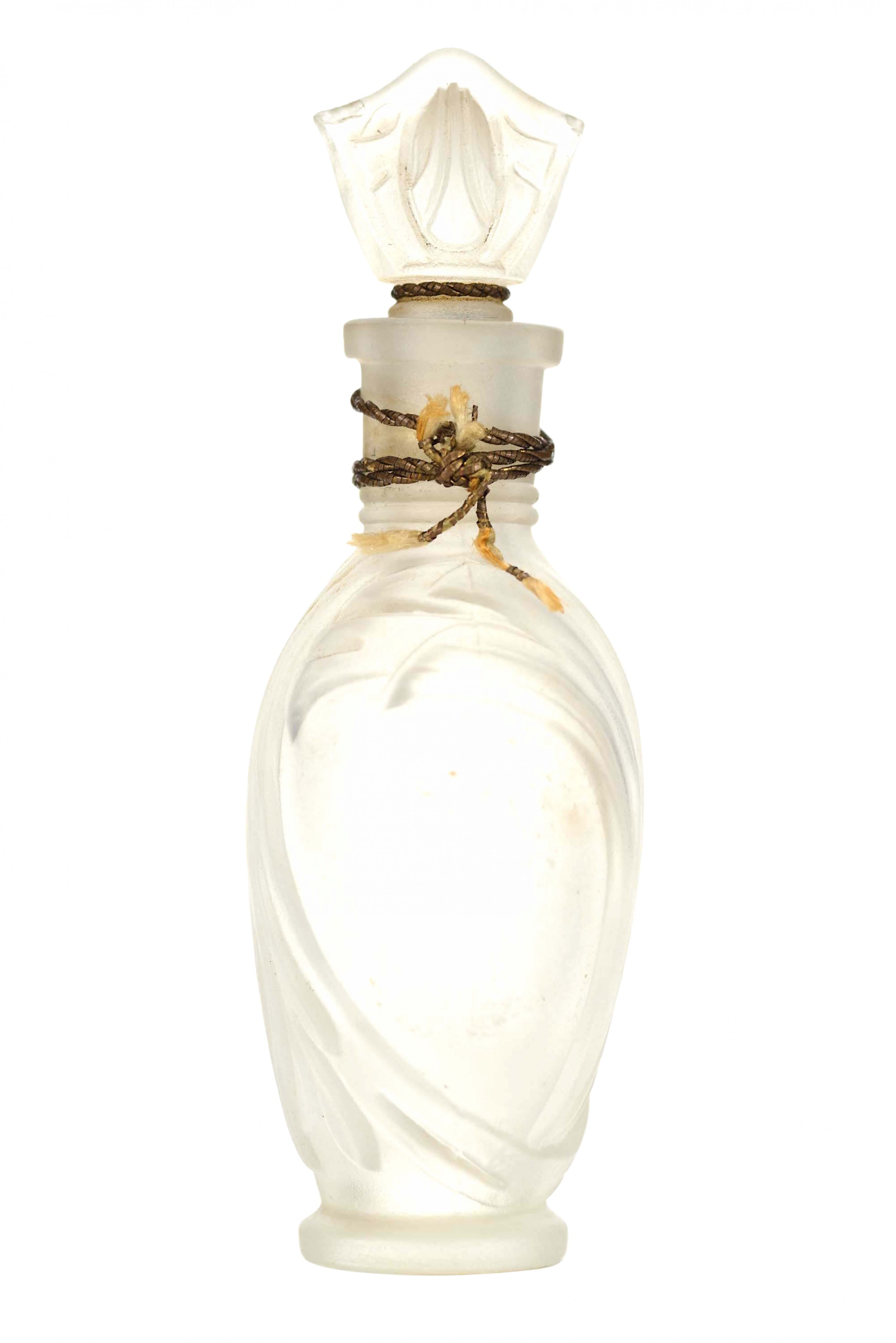 French art deco frosted glass perfume bottle 1