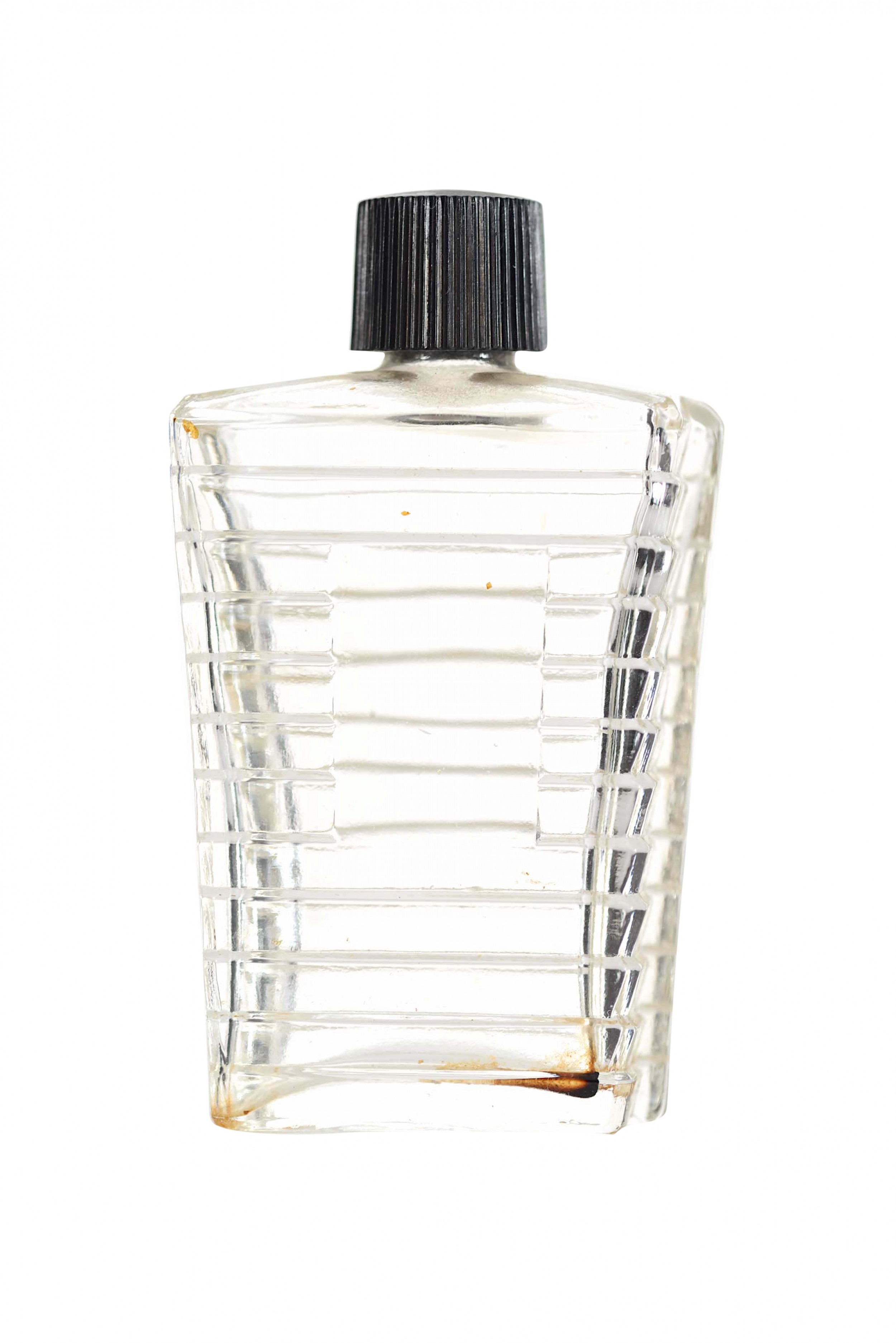 French art deco ribbed glass perfume bottle