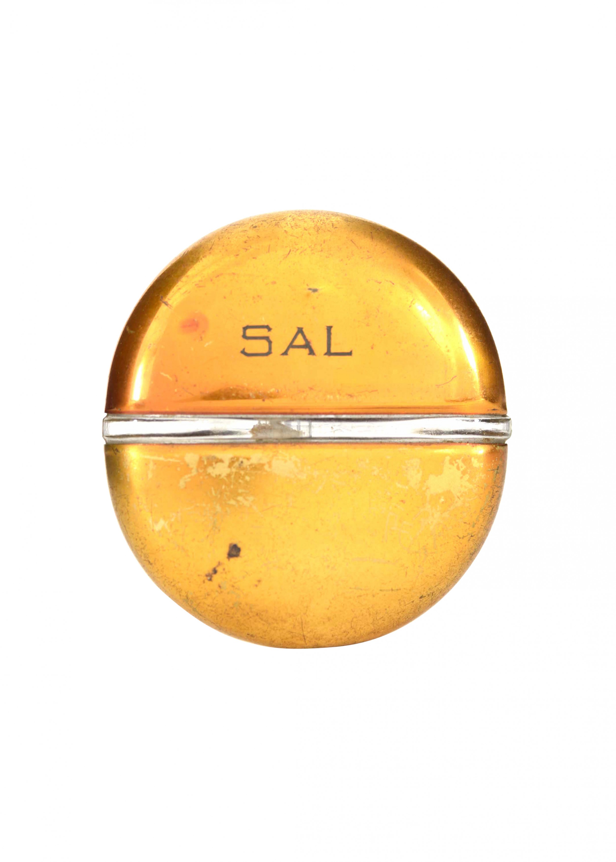 Vintage english mary dunhill brass and glass perfume bottle