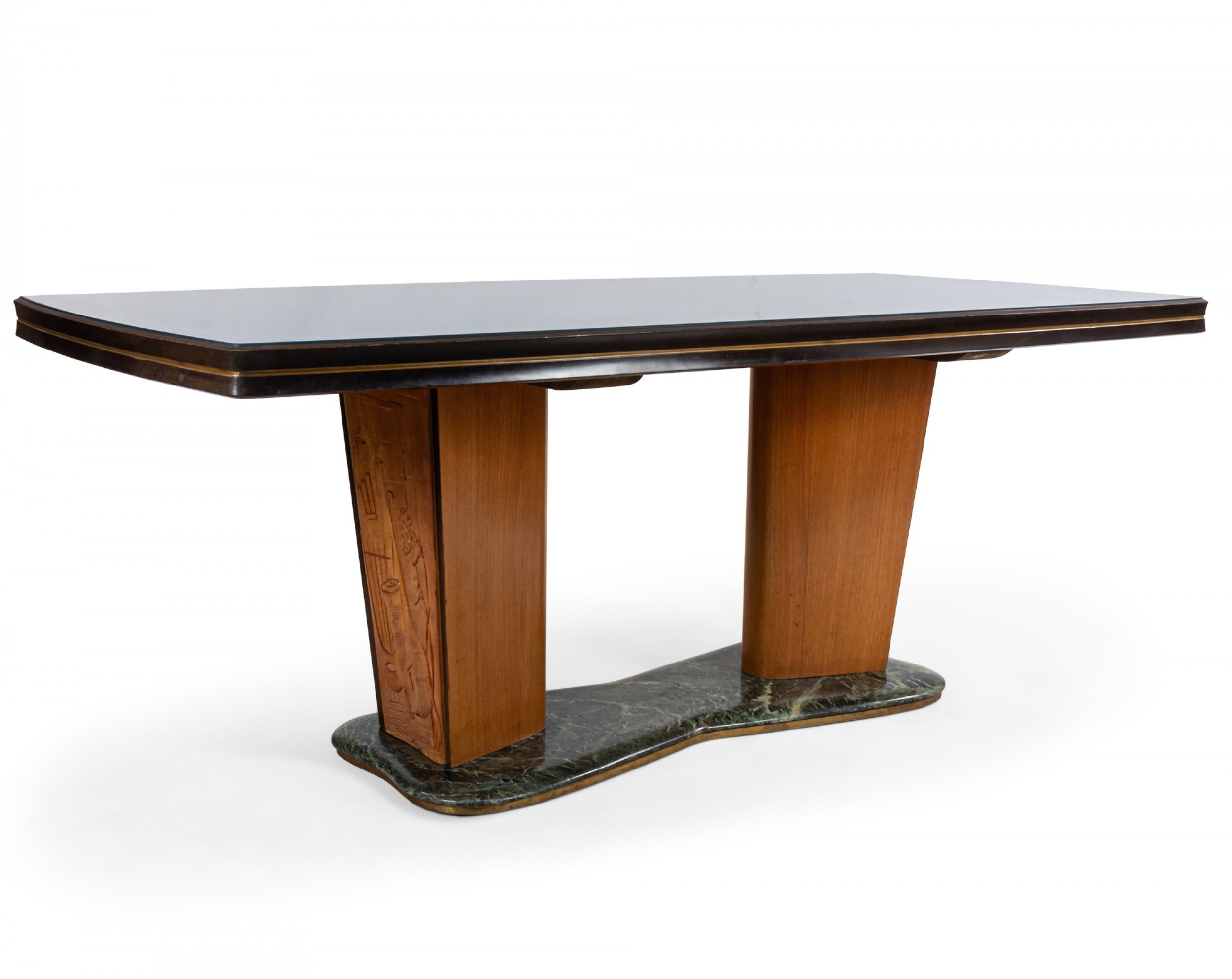 Italian walnut and maple dining table