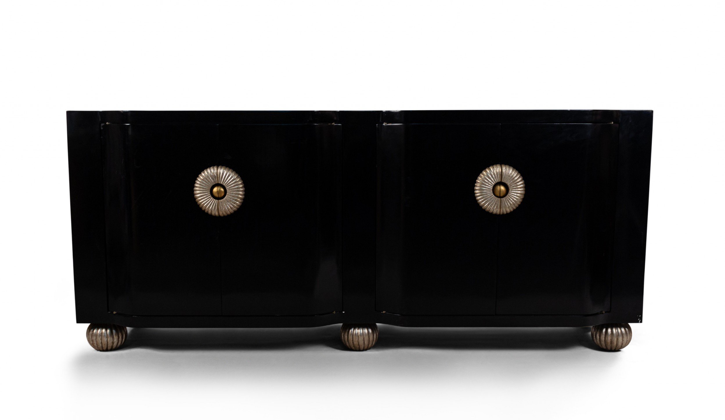 Contemporary black wooden credenza
