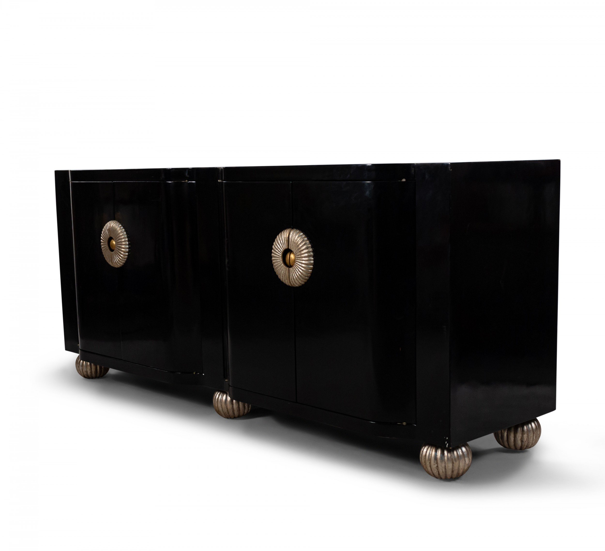 Contemporary black wooden credenza