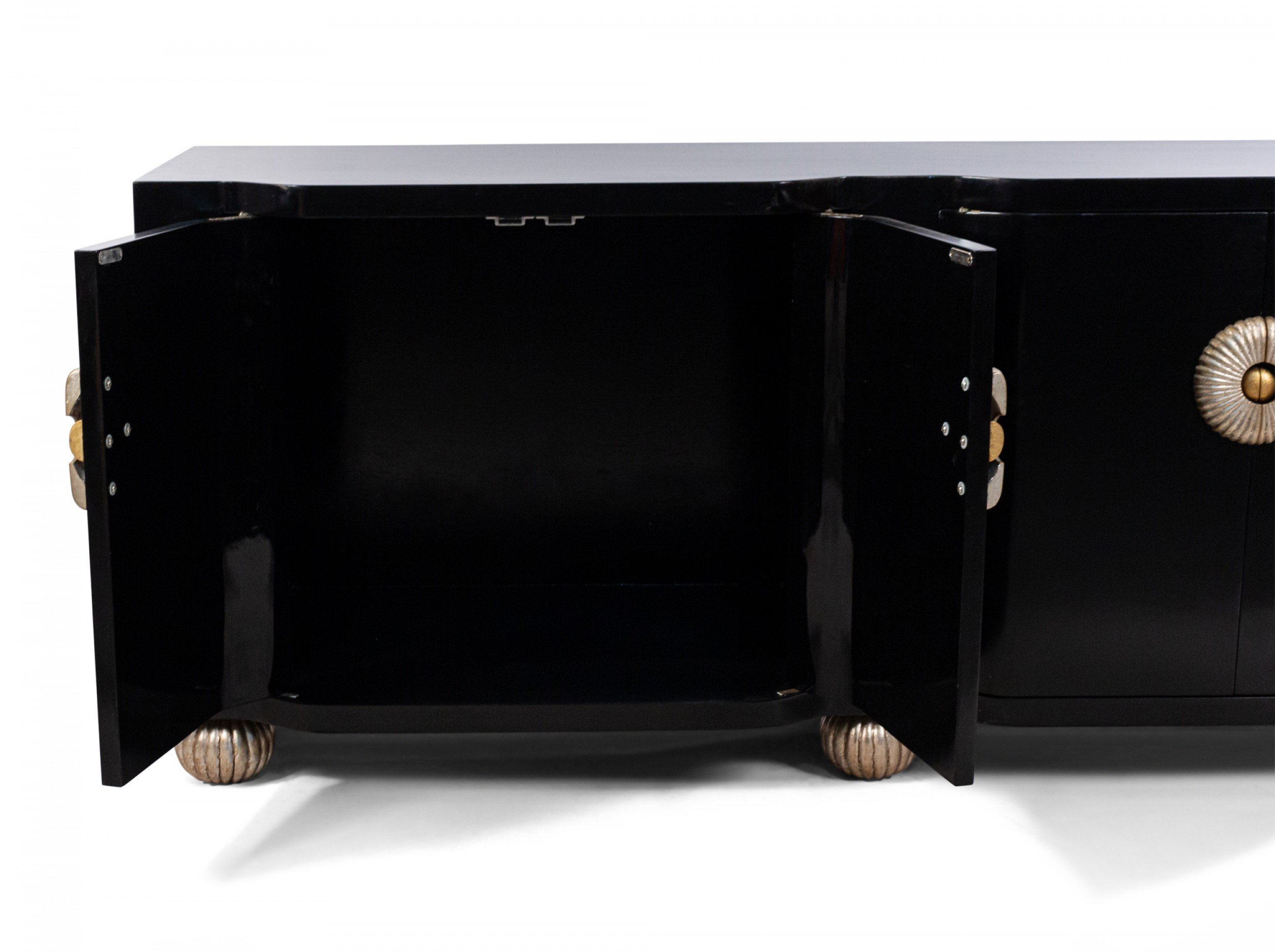 Contemporary black wooden credenza