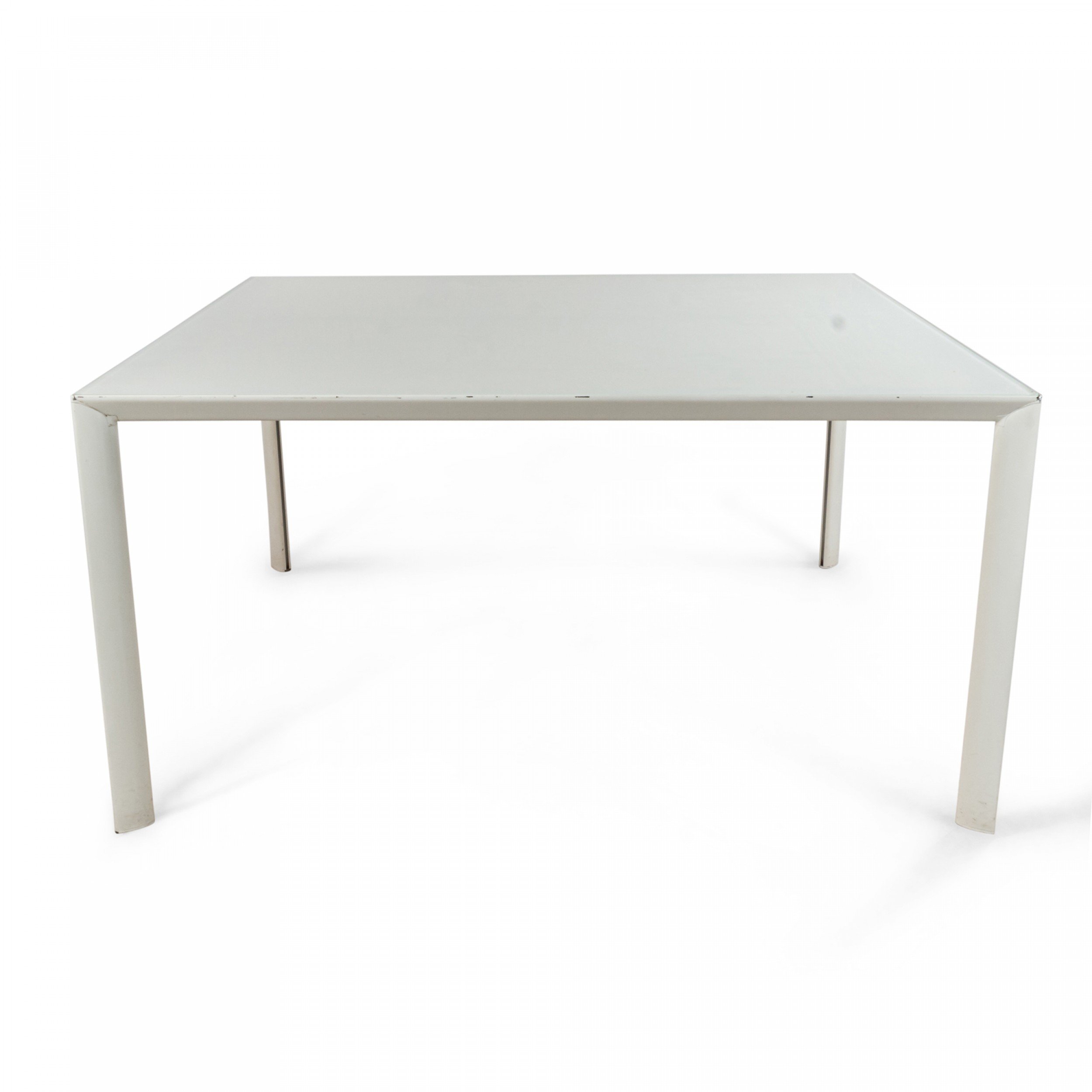 Contemporary white metal square work tables