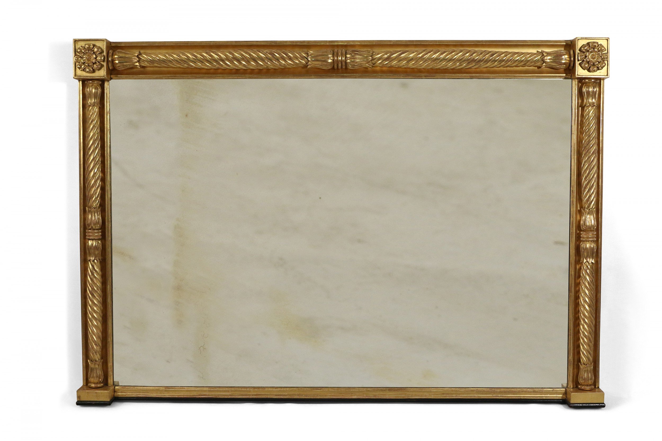 English william iv large carved giltwood over mantel wall mirror