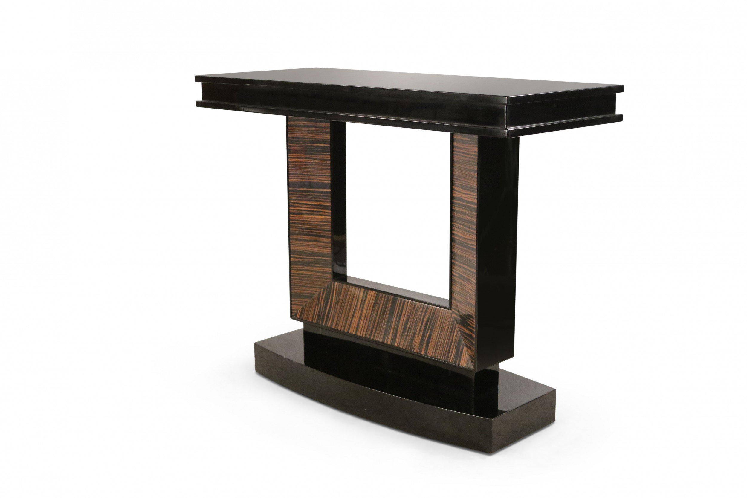 French art deco style palisander veneer console table