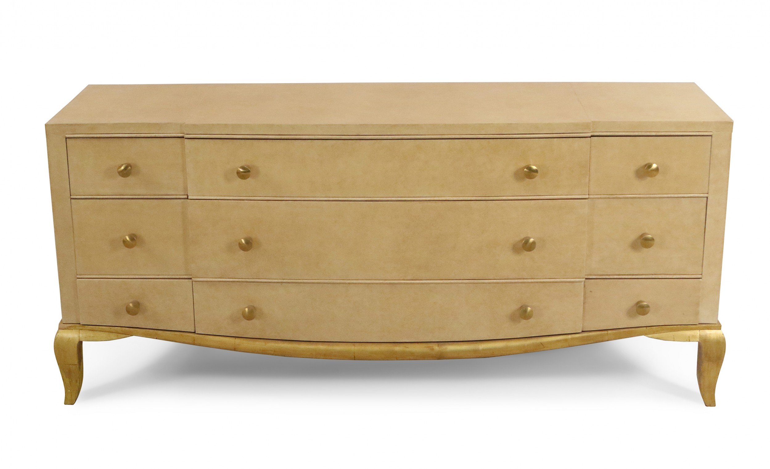 French mid century parchment veneer 9 drawer chest andre arbus