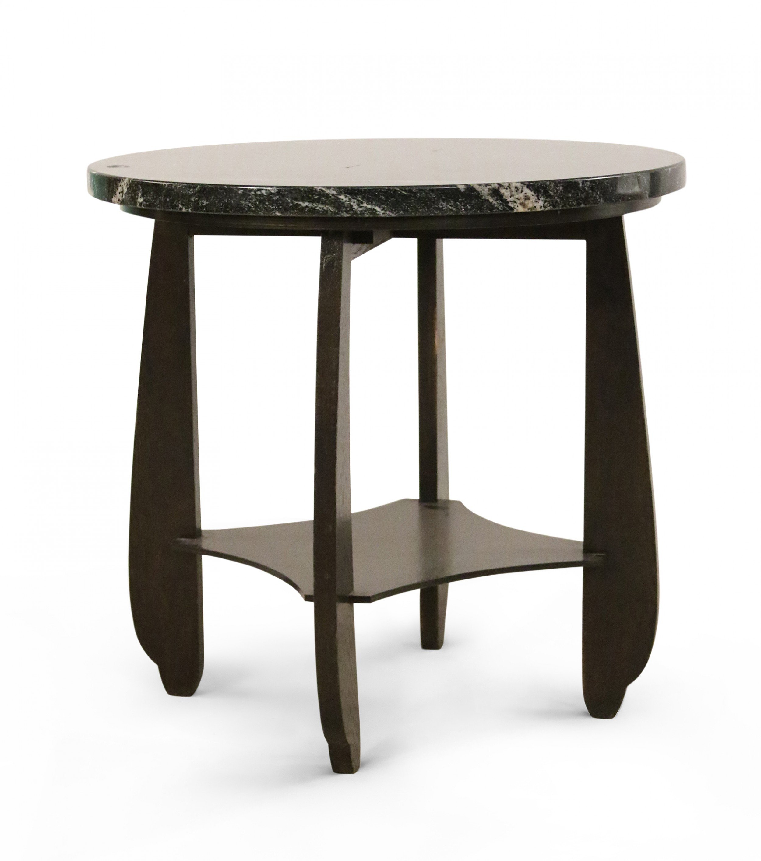 Art deco style marble and lacquered wood end table