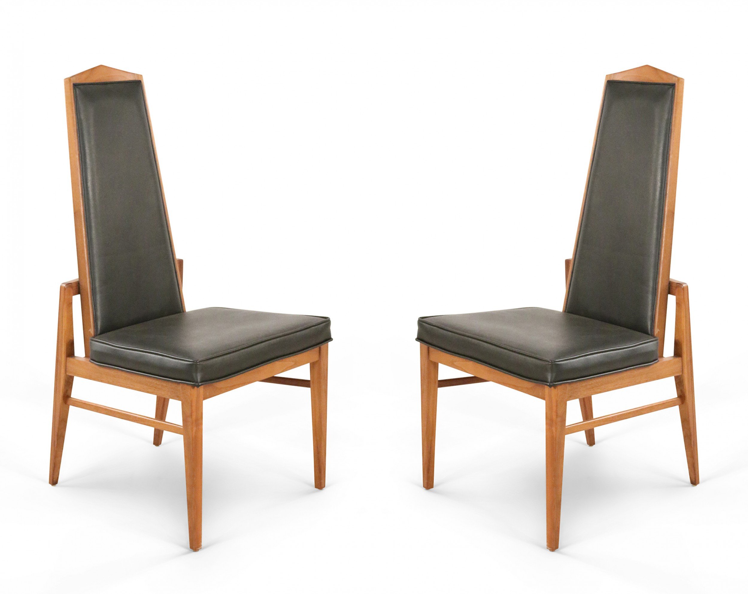 4 mid century foster mcdavid black vinyl dining chairs