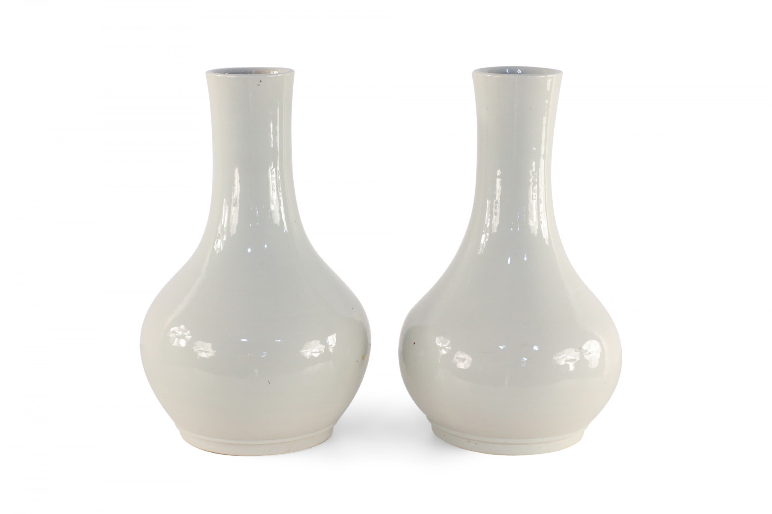Pair of Chinese Pale Gray Glazed Ceramic Vases