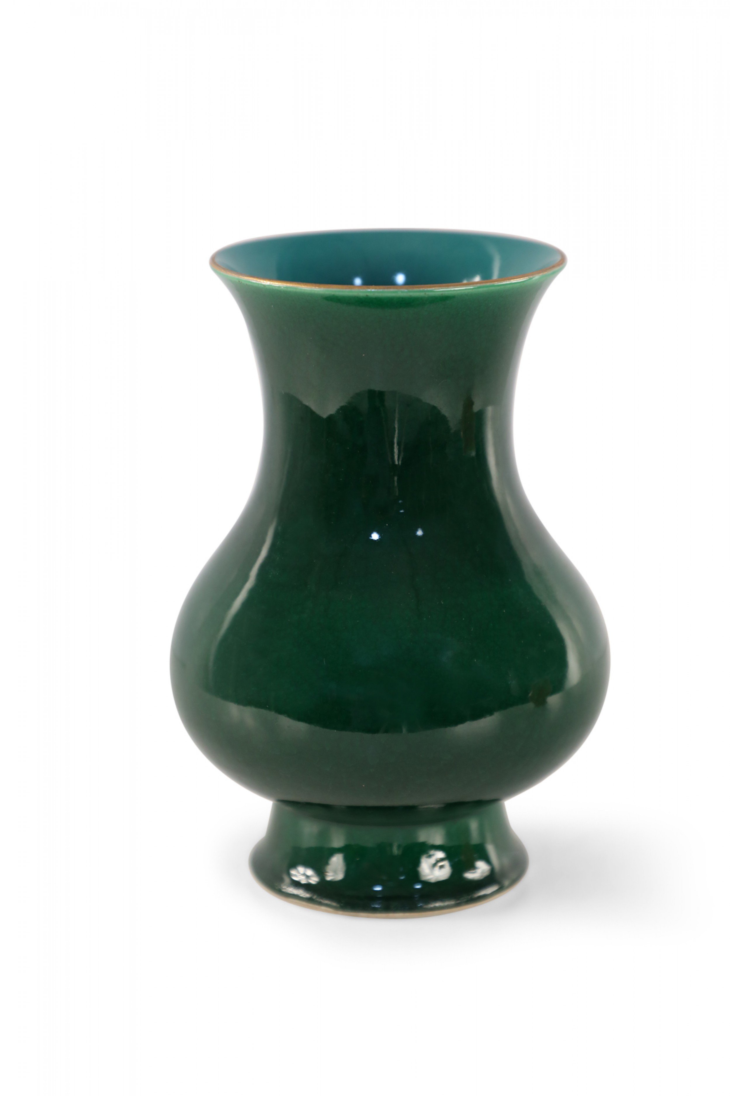 Chinese Langyao Emerald Green Glazed Footed Porcelain Vase