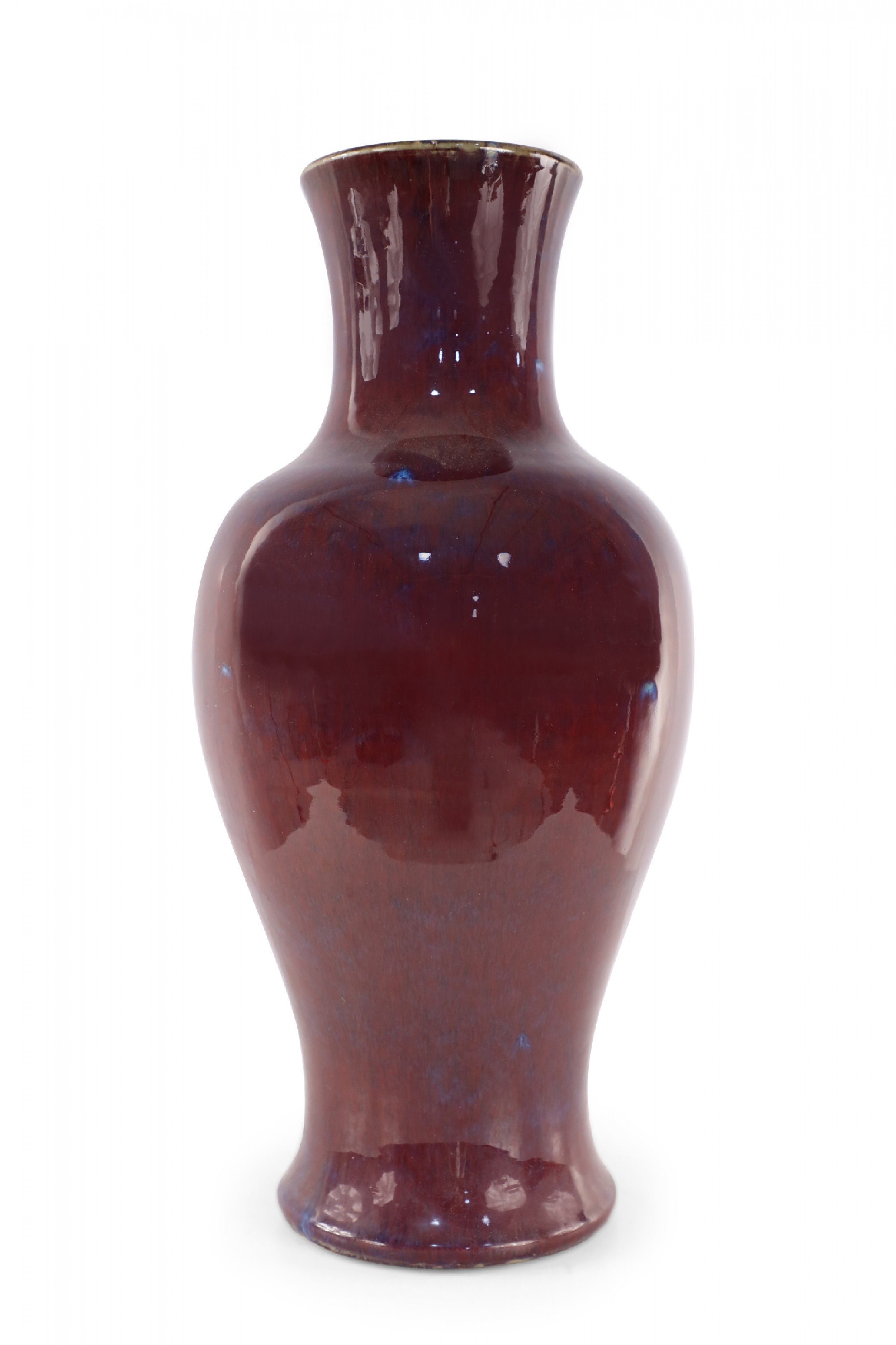 Chinese Large Aubergine, Purple, and Maroon Porcelain Urn Vase