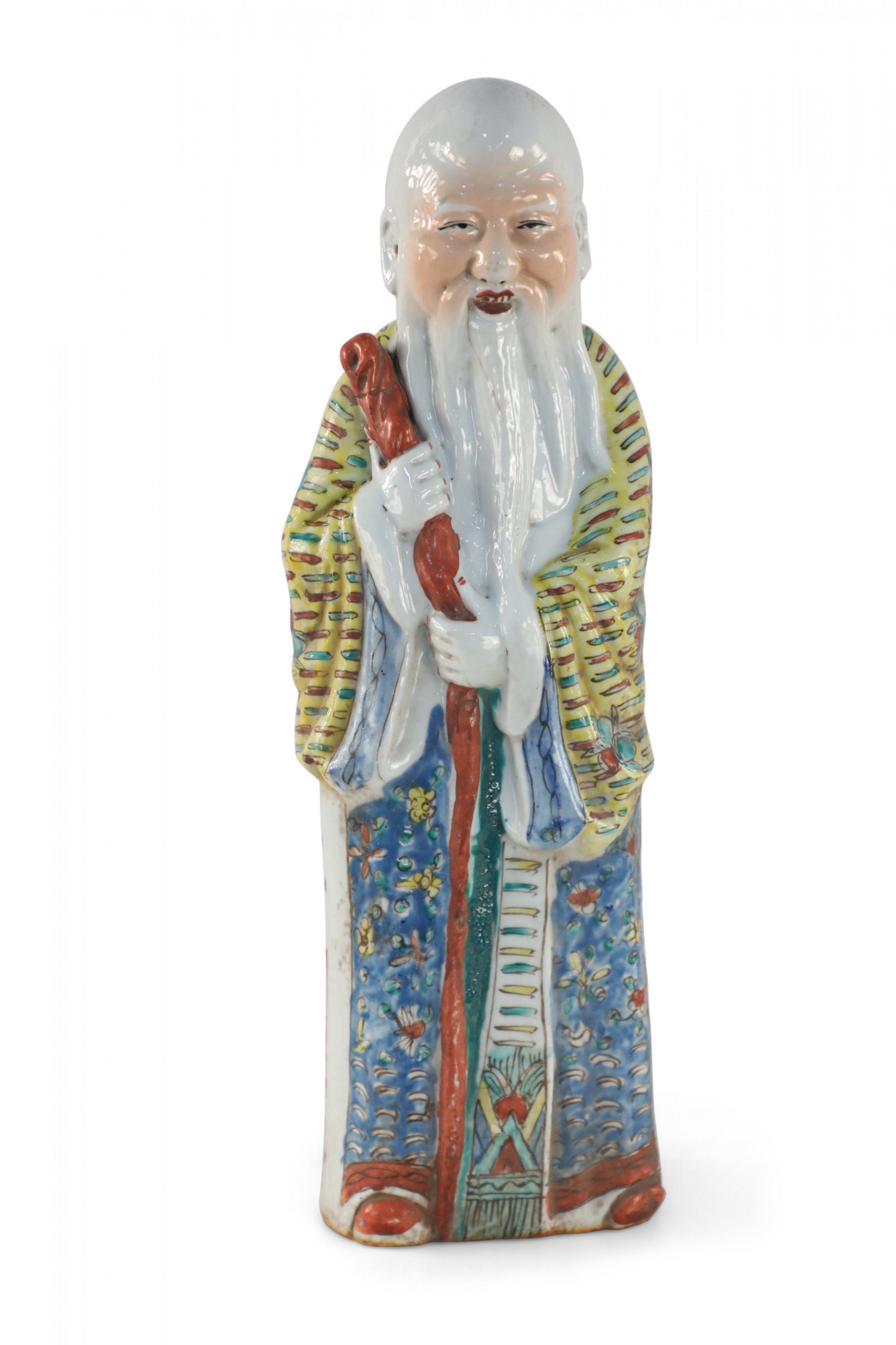 Chinese Taoist Han Elder Man Longevity God Porcelain Figurine