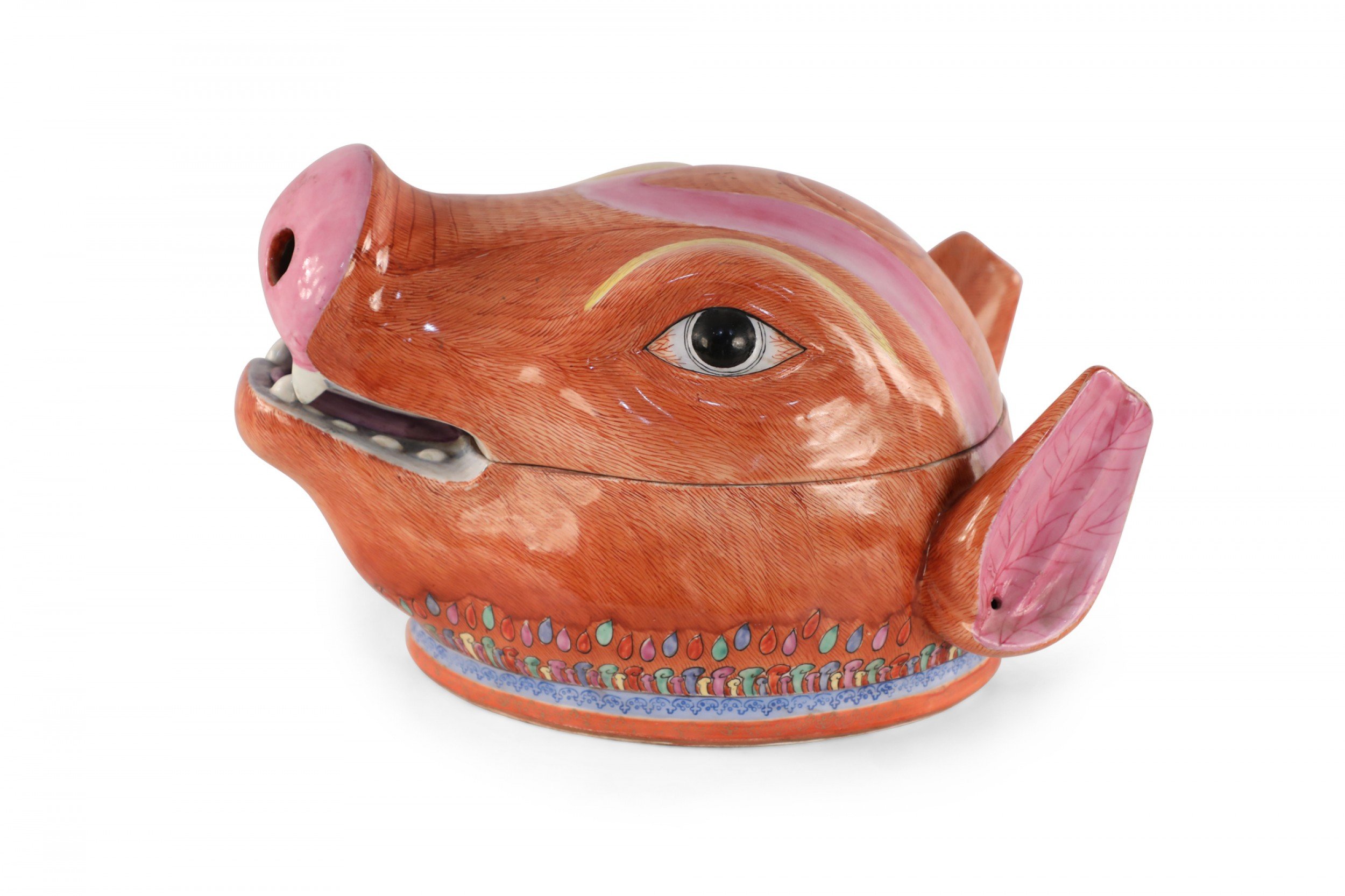 Chinese Pig Head Shaped Porcelain Tureen