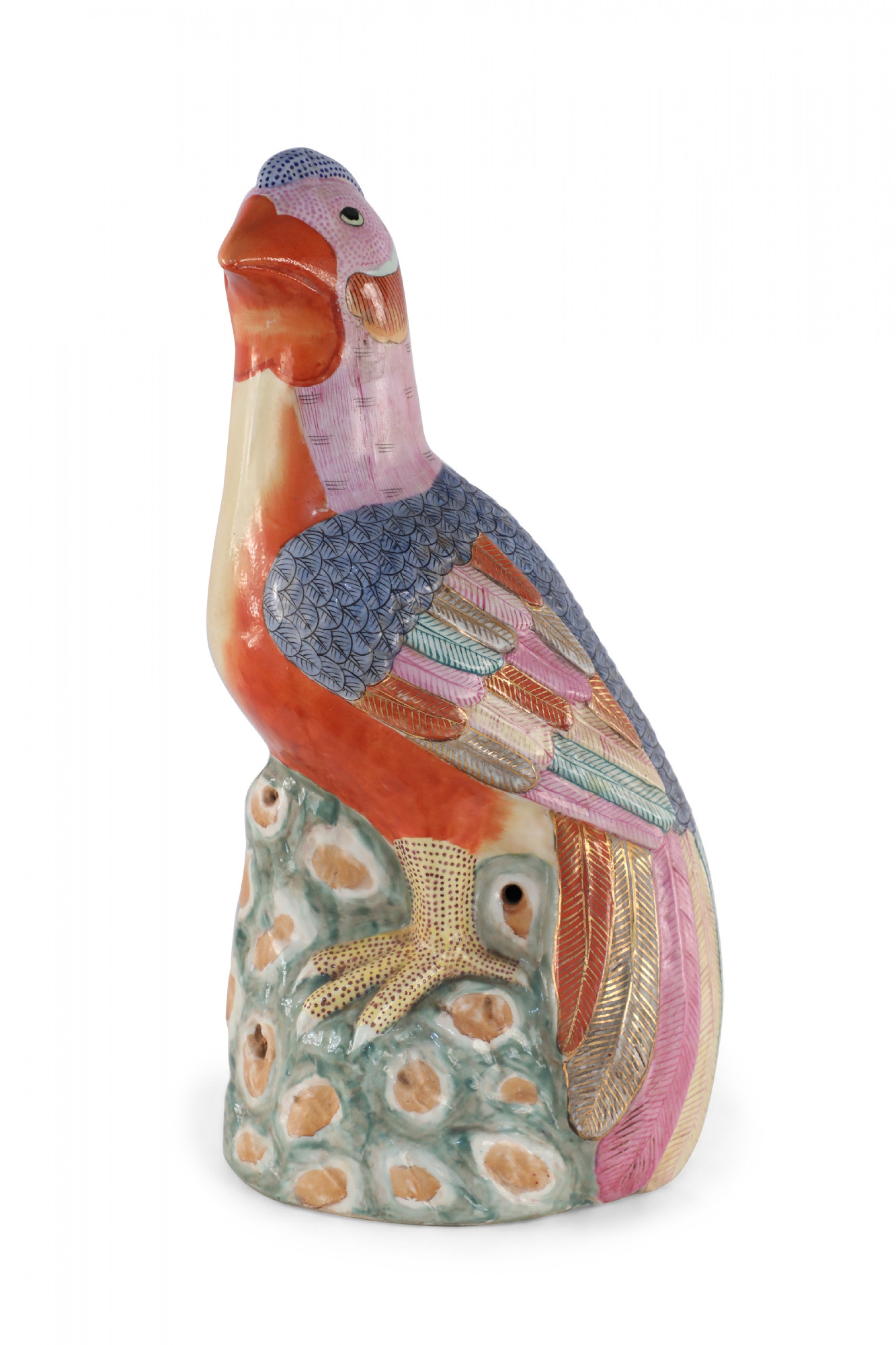 Chinese Multicolor Glazed Porcelain Pheasant Sculpture