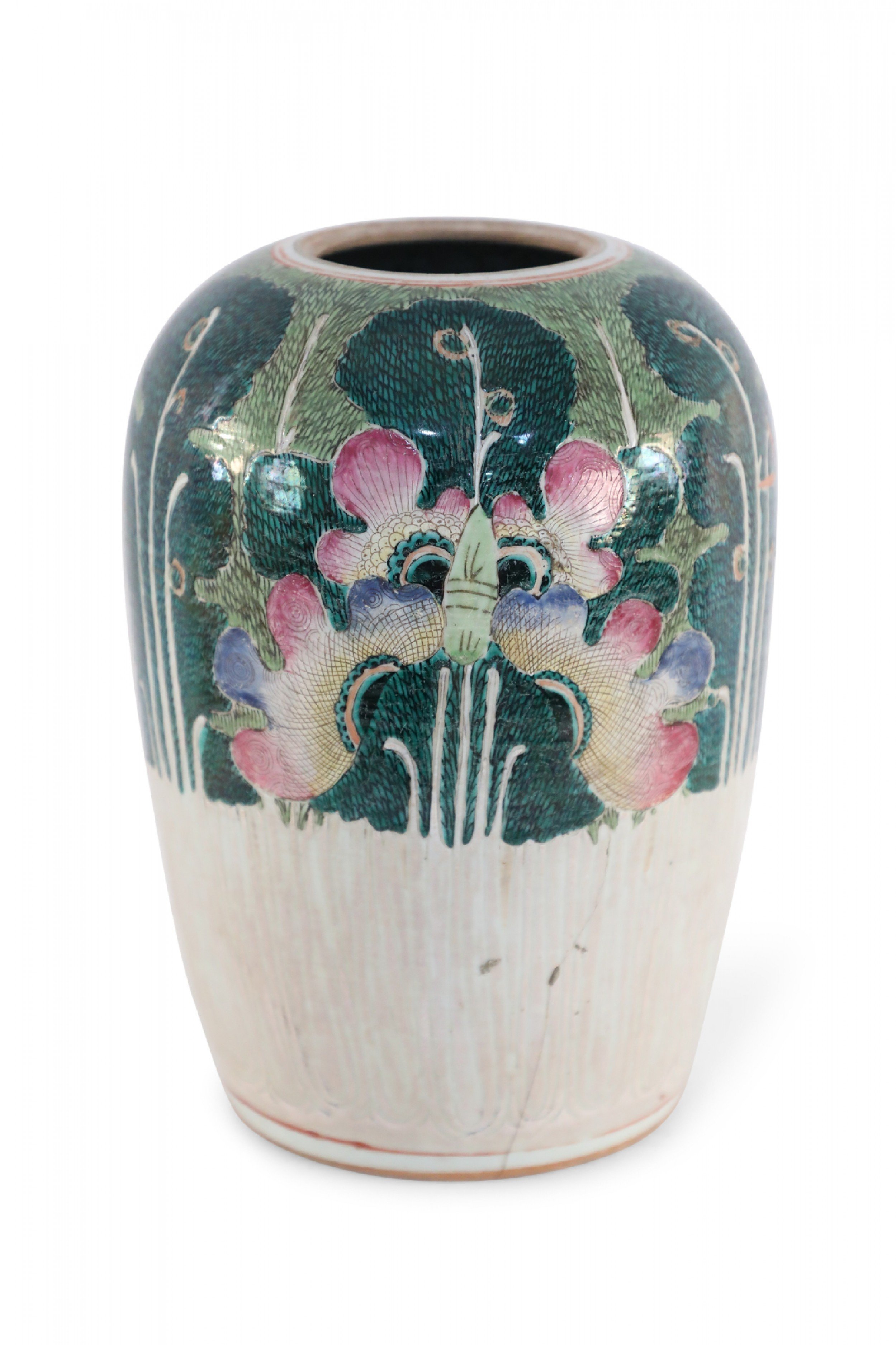 Chinese White and Green Vegetal Winter Melon Porcelain Vase