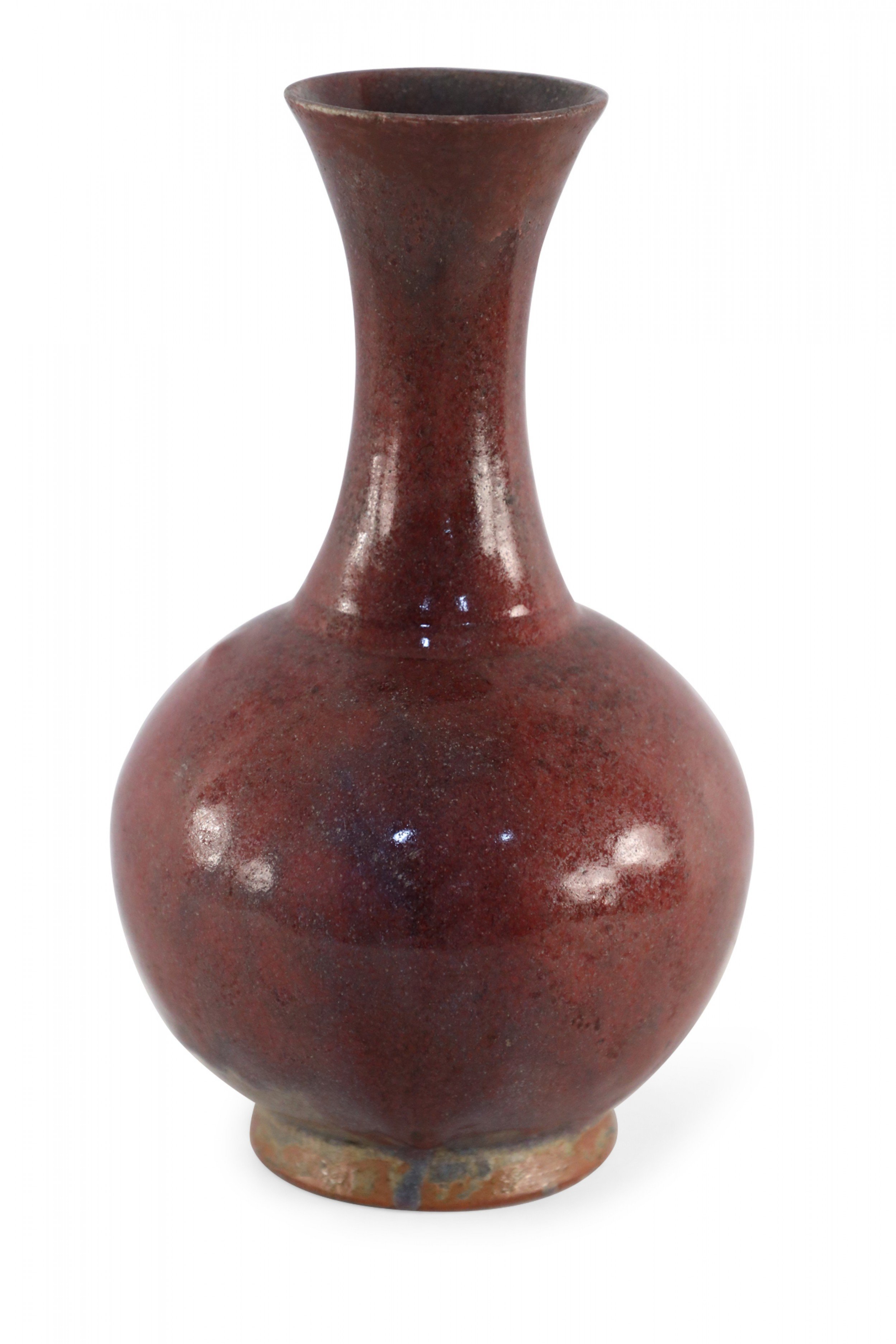 Chinese Speckled Maroon Glazed Porcelain Vase