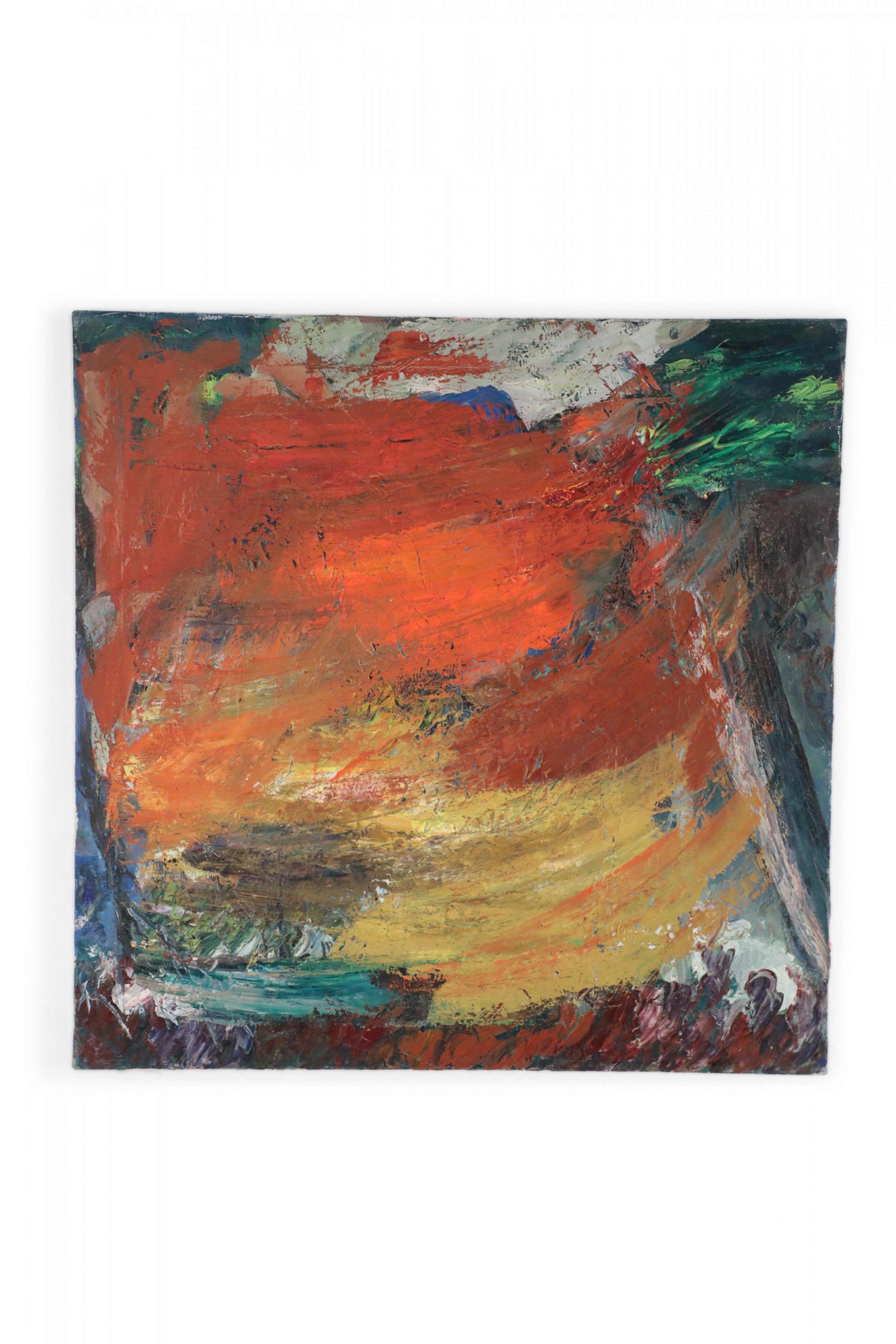 Warm Hued Multi Colored Abstract Painting