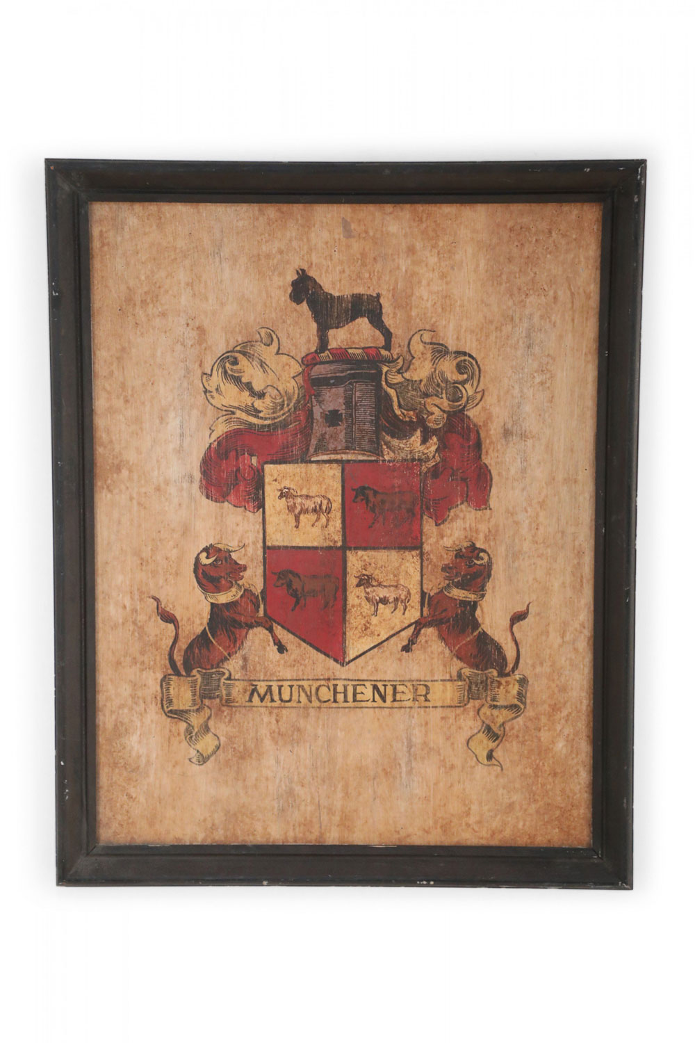 Munchener Painted Coat of Arms with Giant Schnauzer