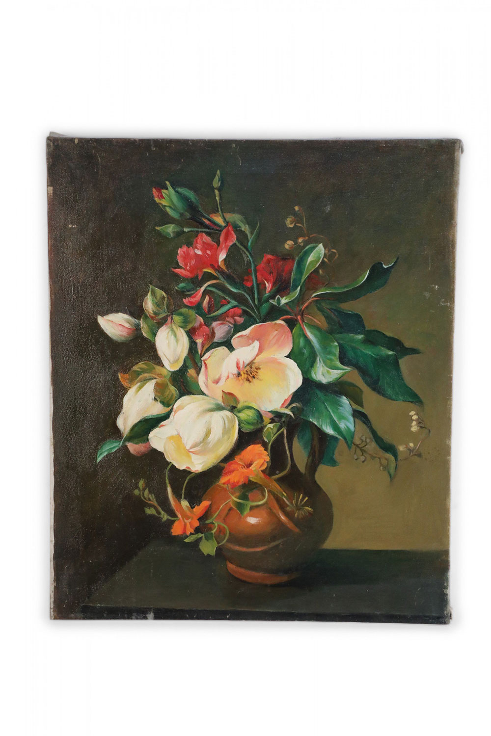 White and Pink Floral Arrangement Still Life Painting