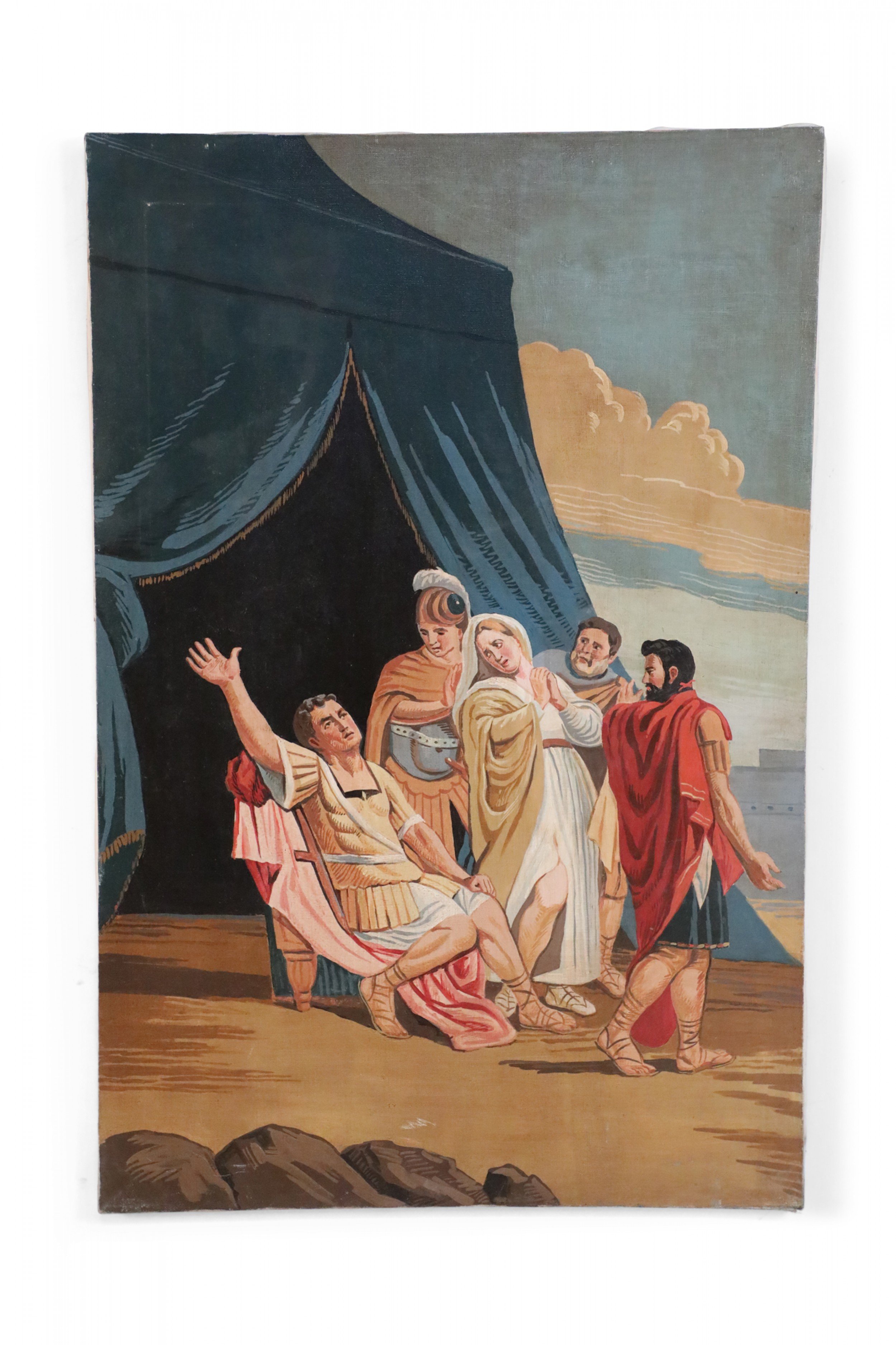 Heroic Gladiator and Blue Tent Painting