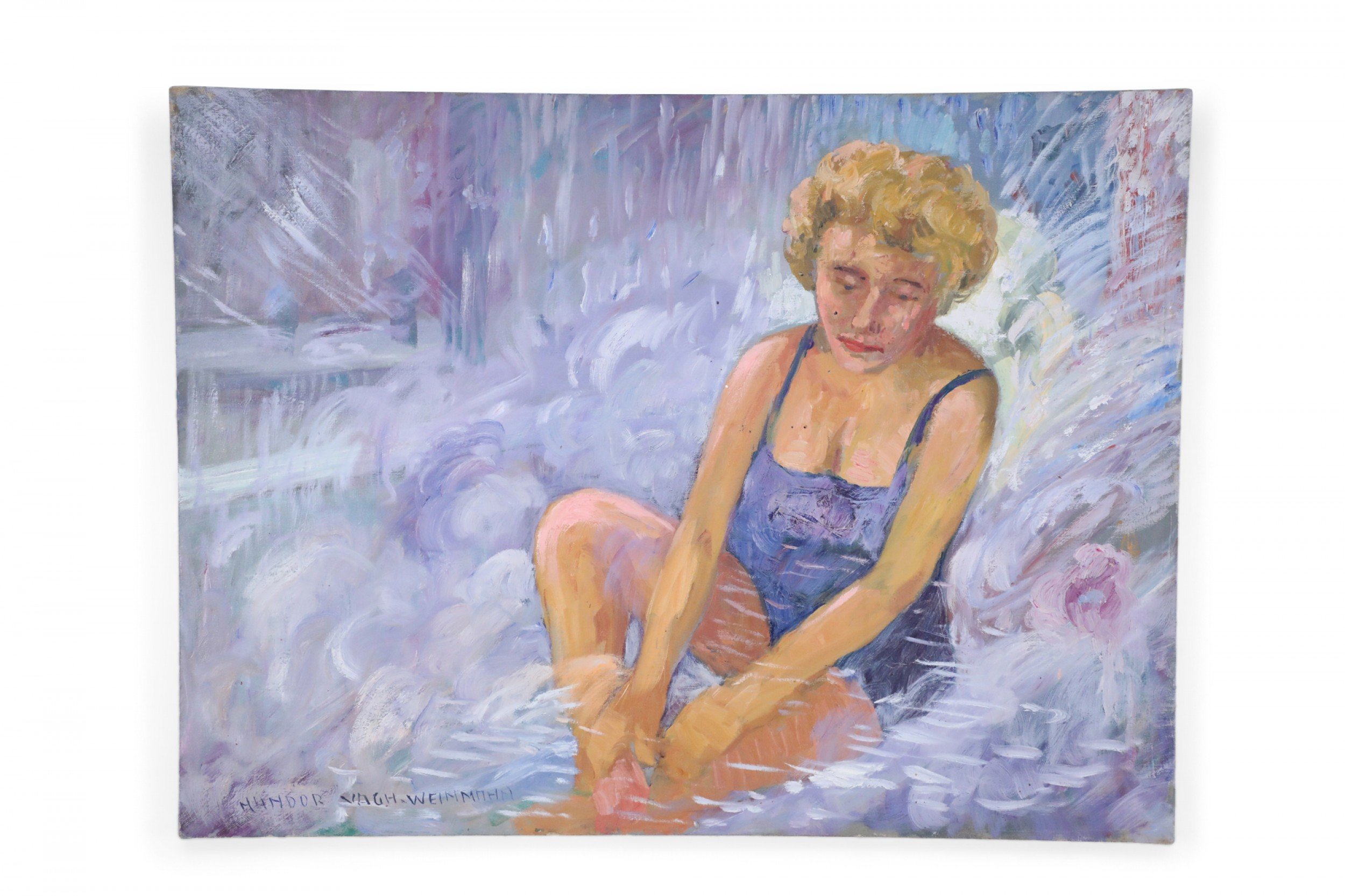 Woman in Bathing Suit Painting