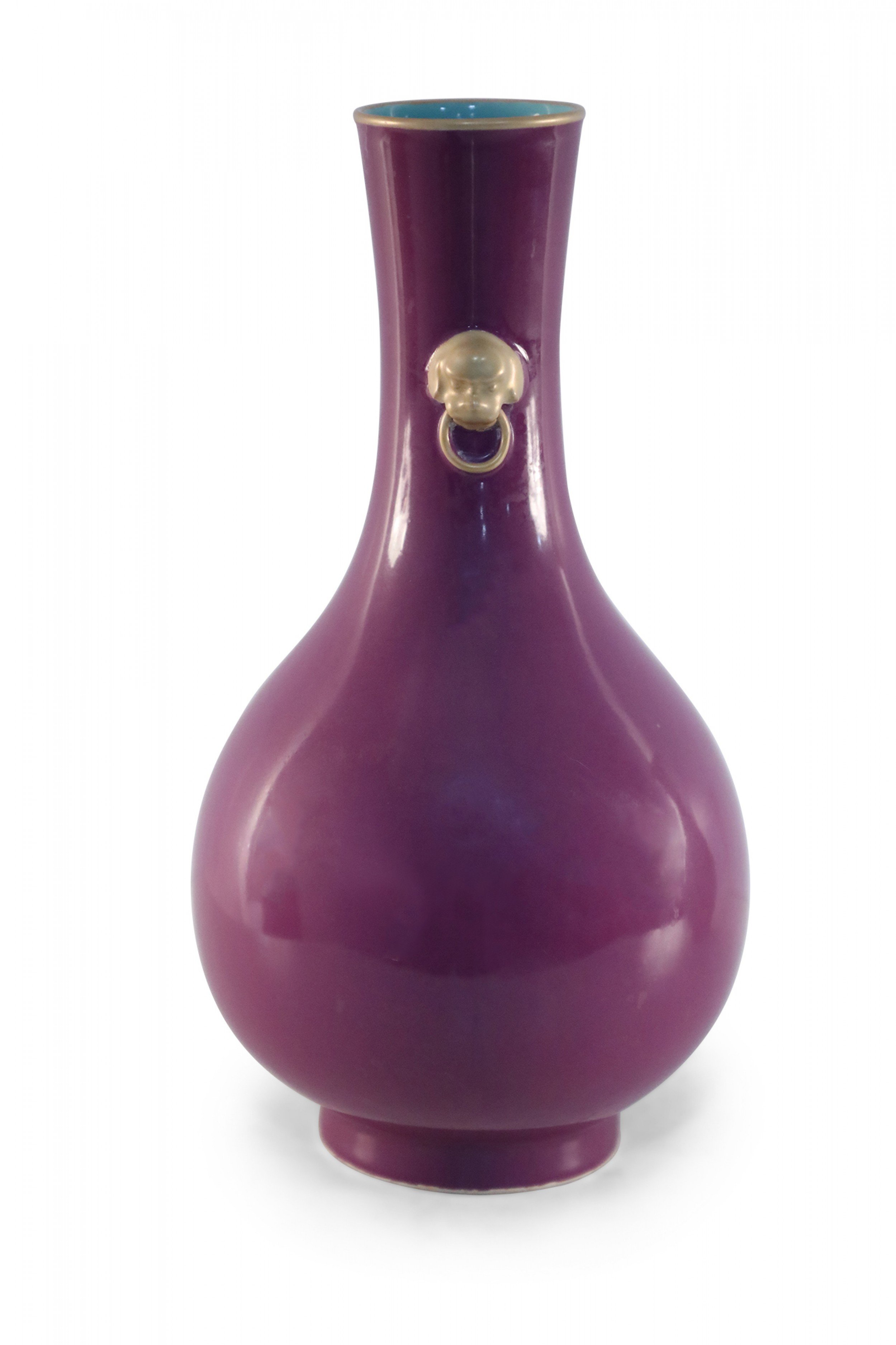 Chinese Purple Glazed Ceramic Pear Shaped Vase