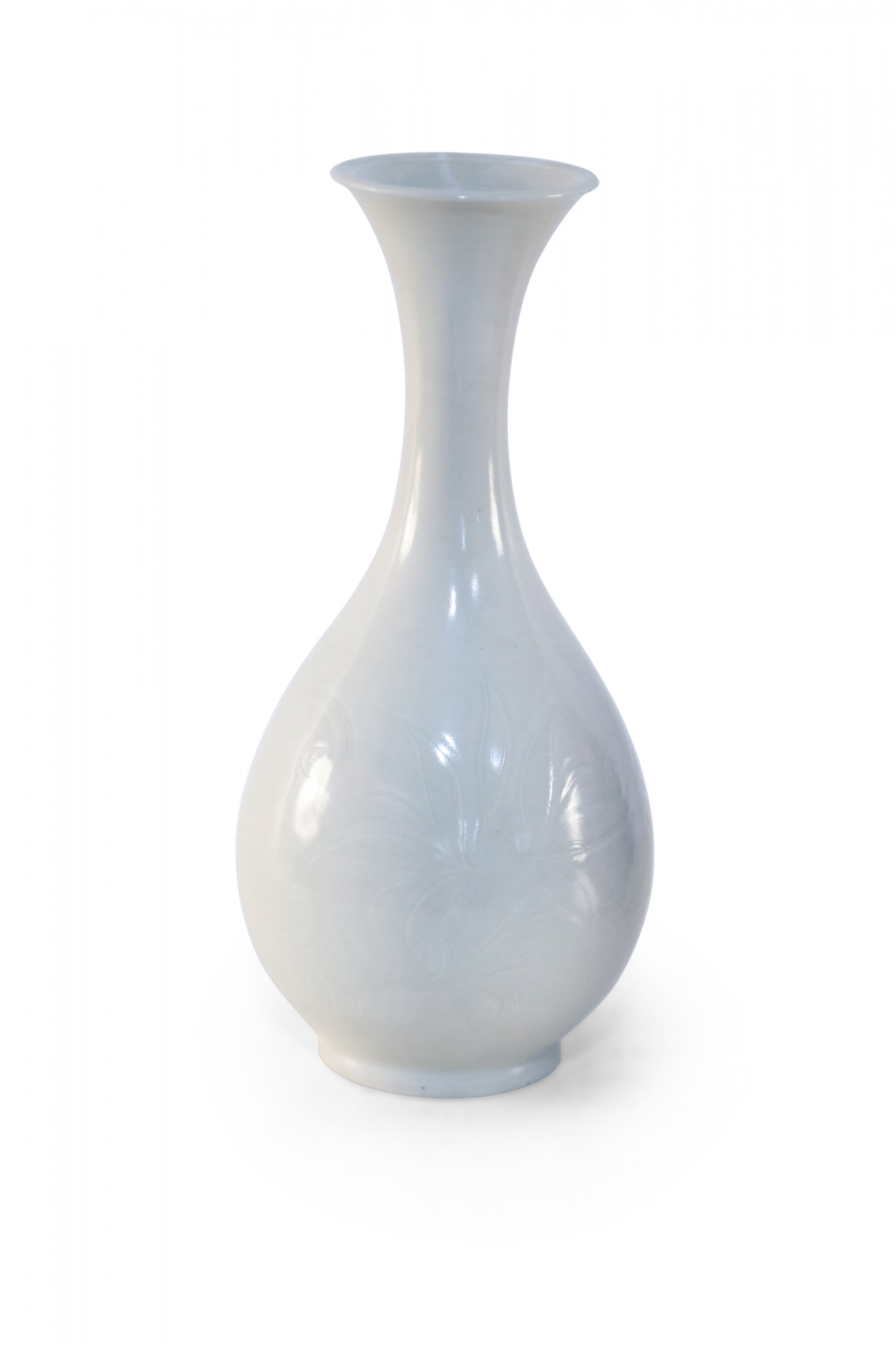 Chinese Off White and Tonal Patterned Porcelain Vase