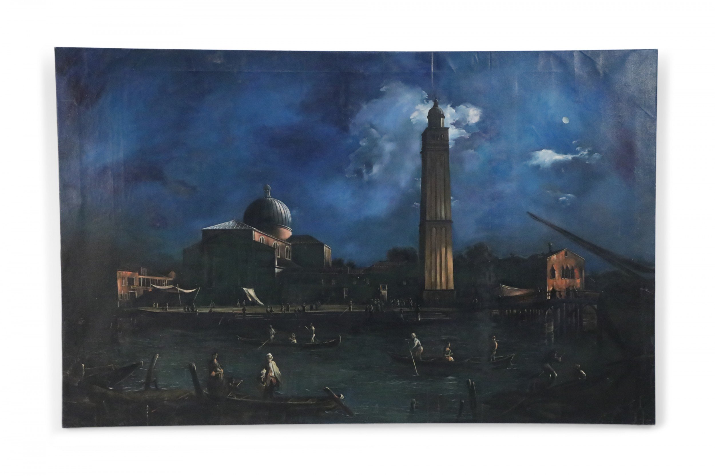 Italian Canals at Dusk Painting