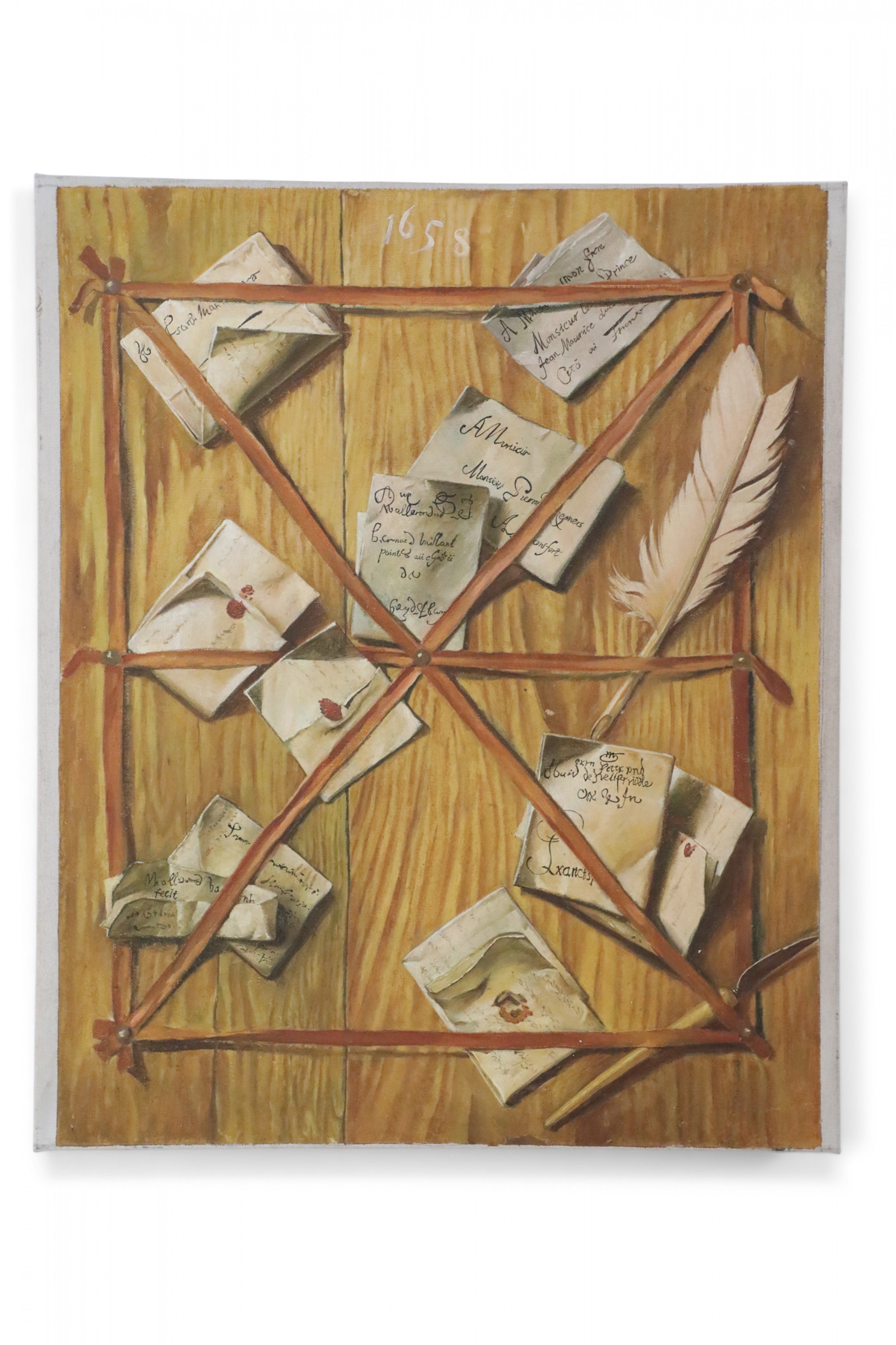 Trompe loeil Still Life Painting of Letters