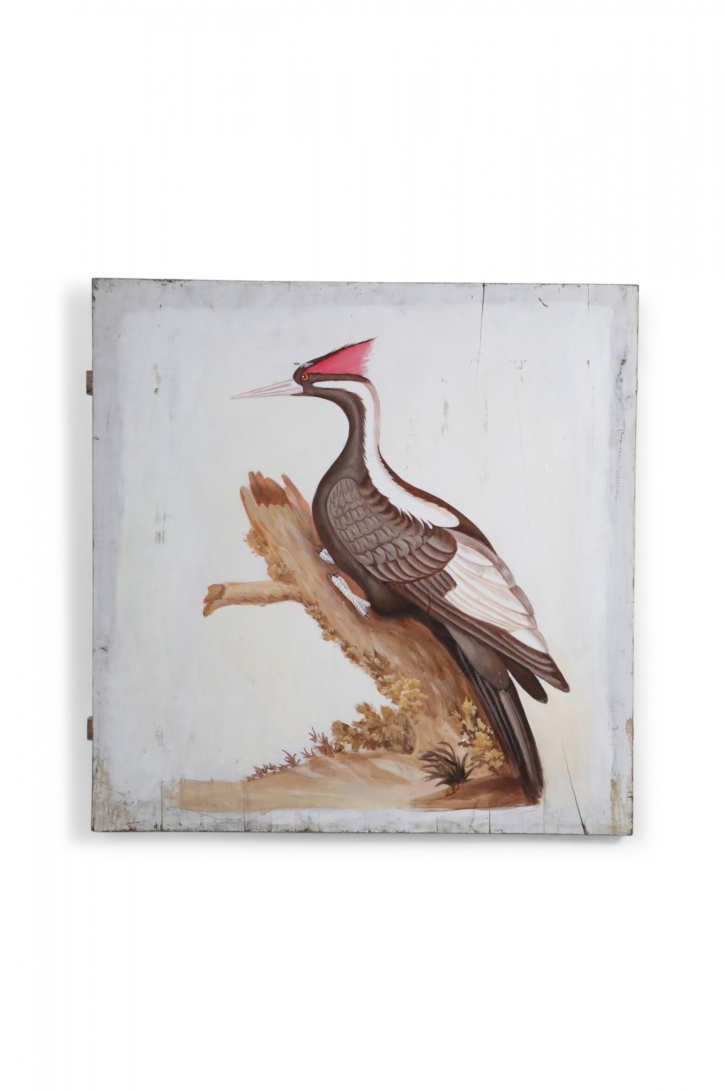 Black and Red Crested Pileated Woodpecker Painting
