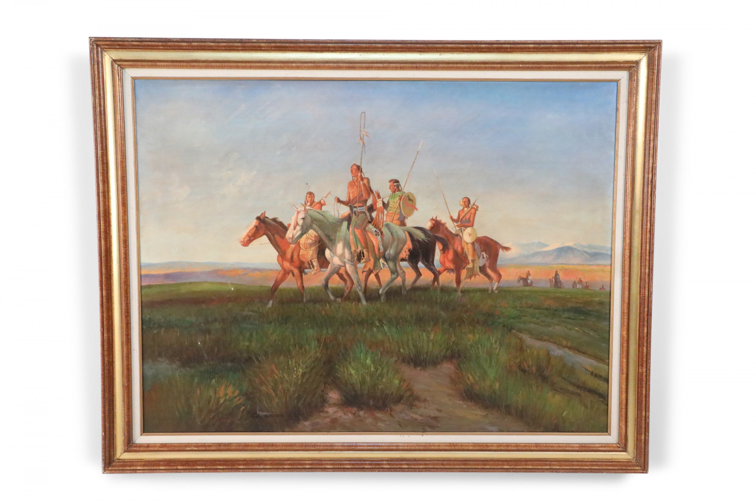 Indigenous Americans on Horseback Painting
