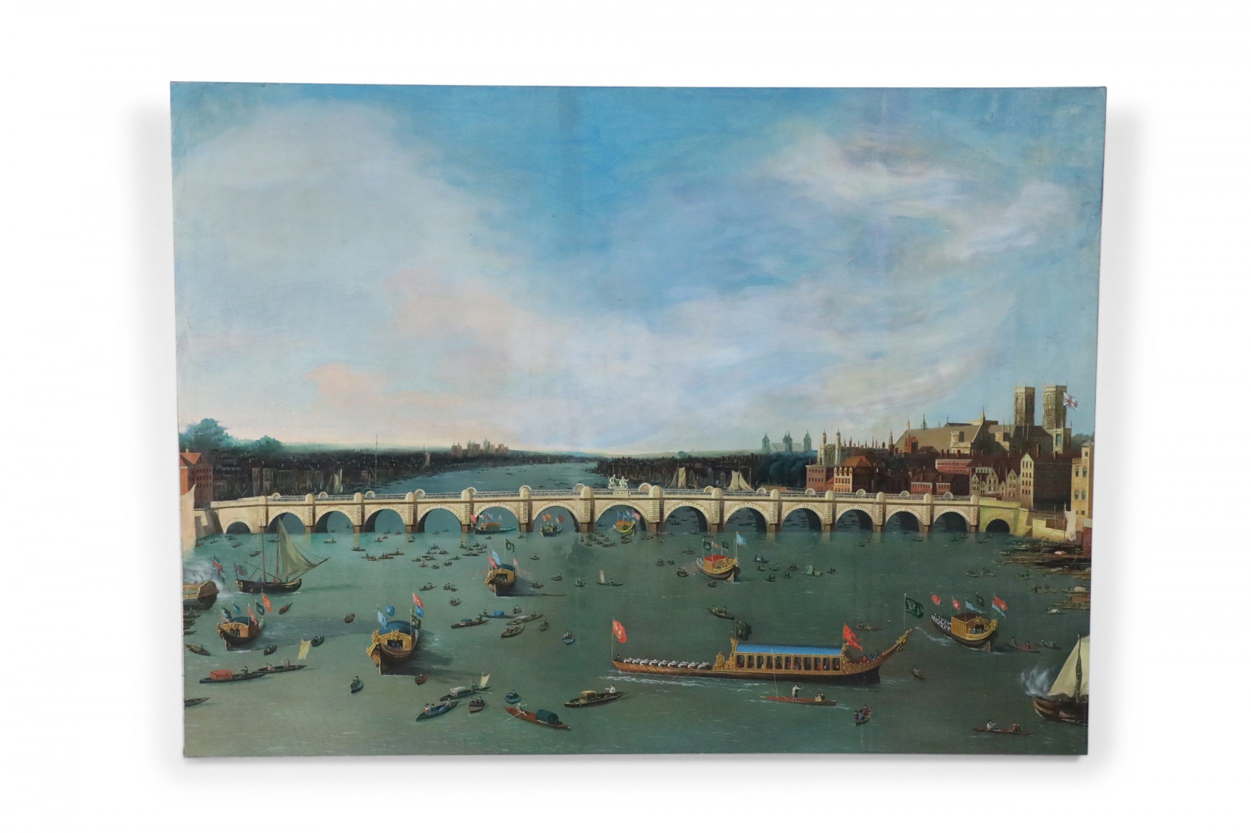 Arched Bridge over Venetian Canal Painting