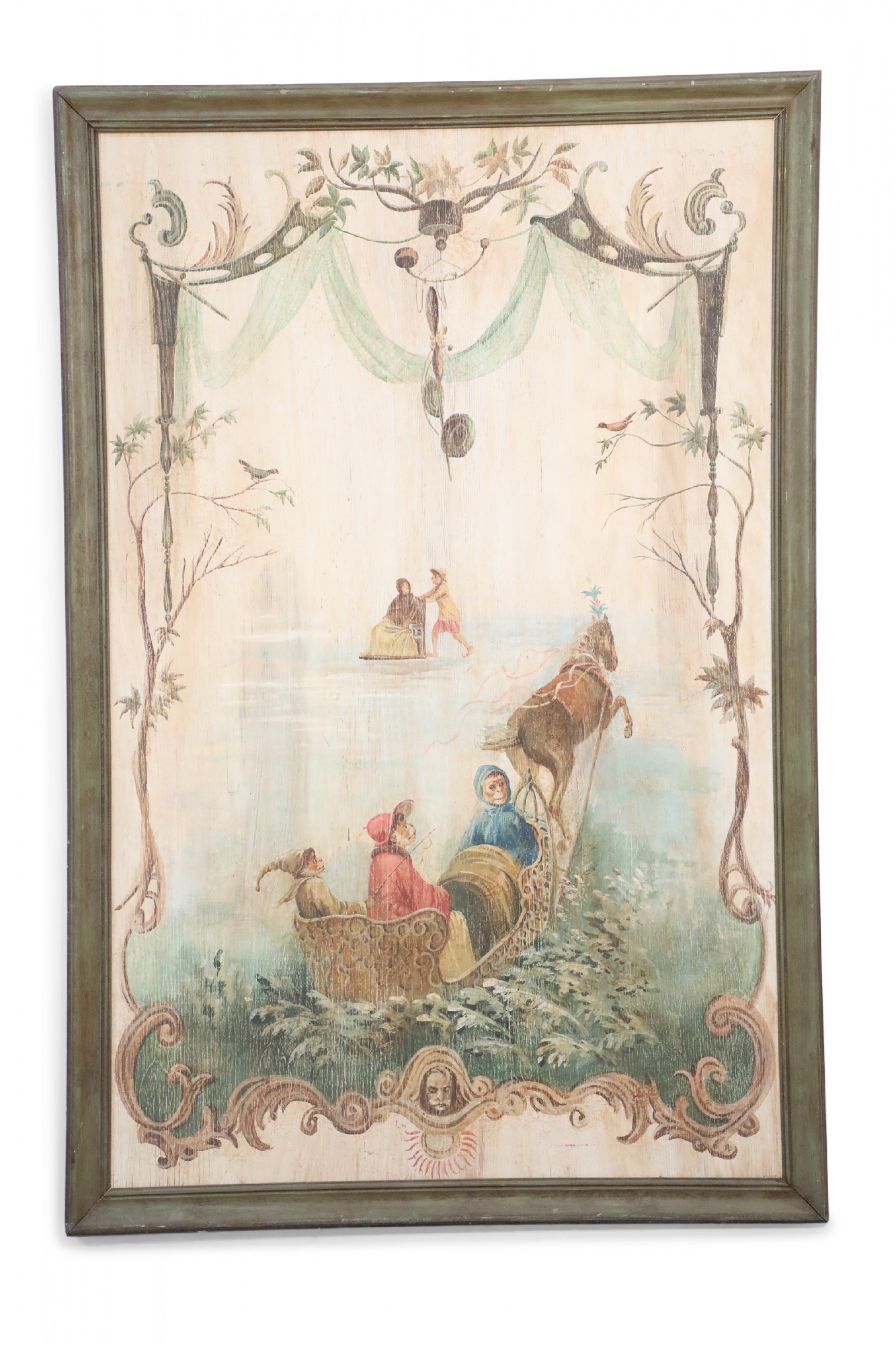 Singerie Carriage Painting