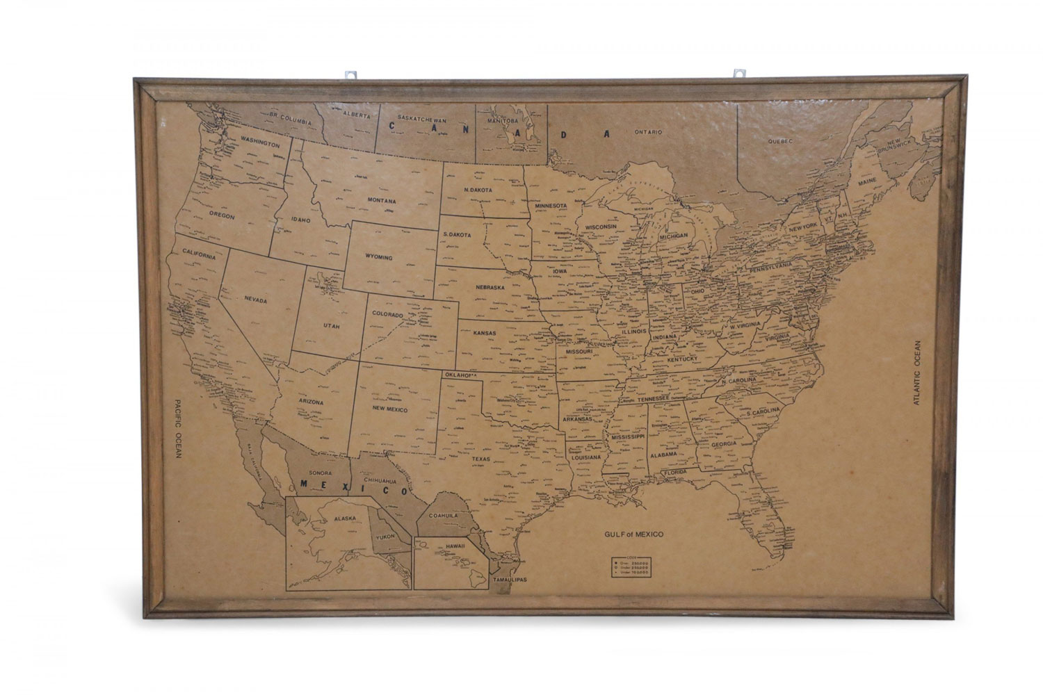 Vintage Framed United States Map