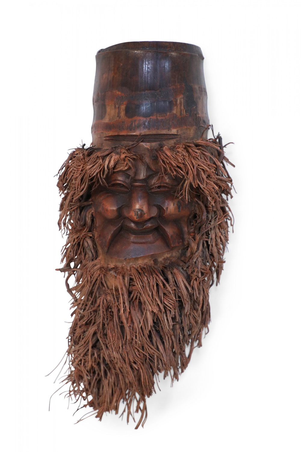 Chinese Carved Bamboo Root Face Wall Hanging 6