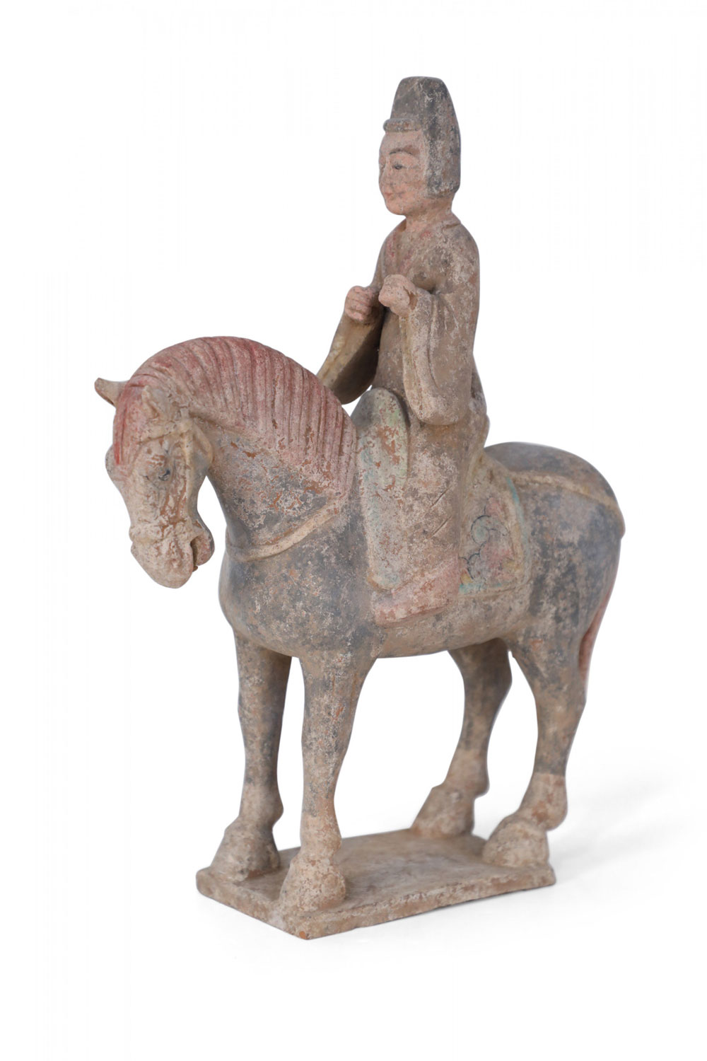 Chinese Tang Dynasty Style Horse and Rider Tomb Figure
