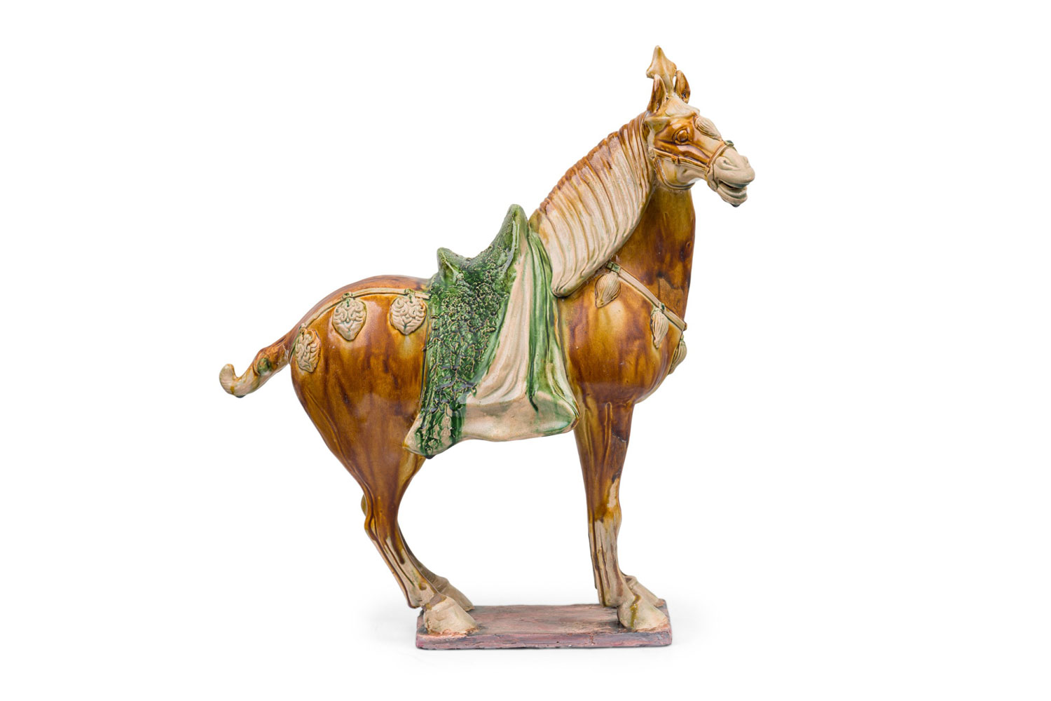 Chinese Tang Dynasty Style Sancai Glazed Horse Terra Cotta Tomb Figure
