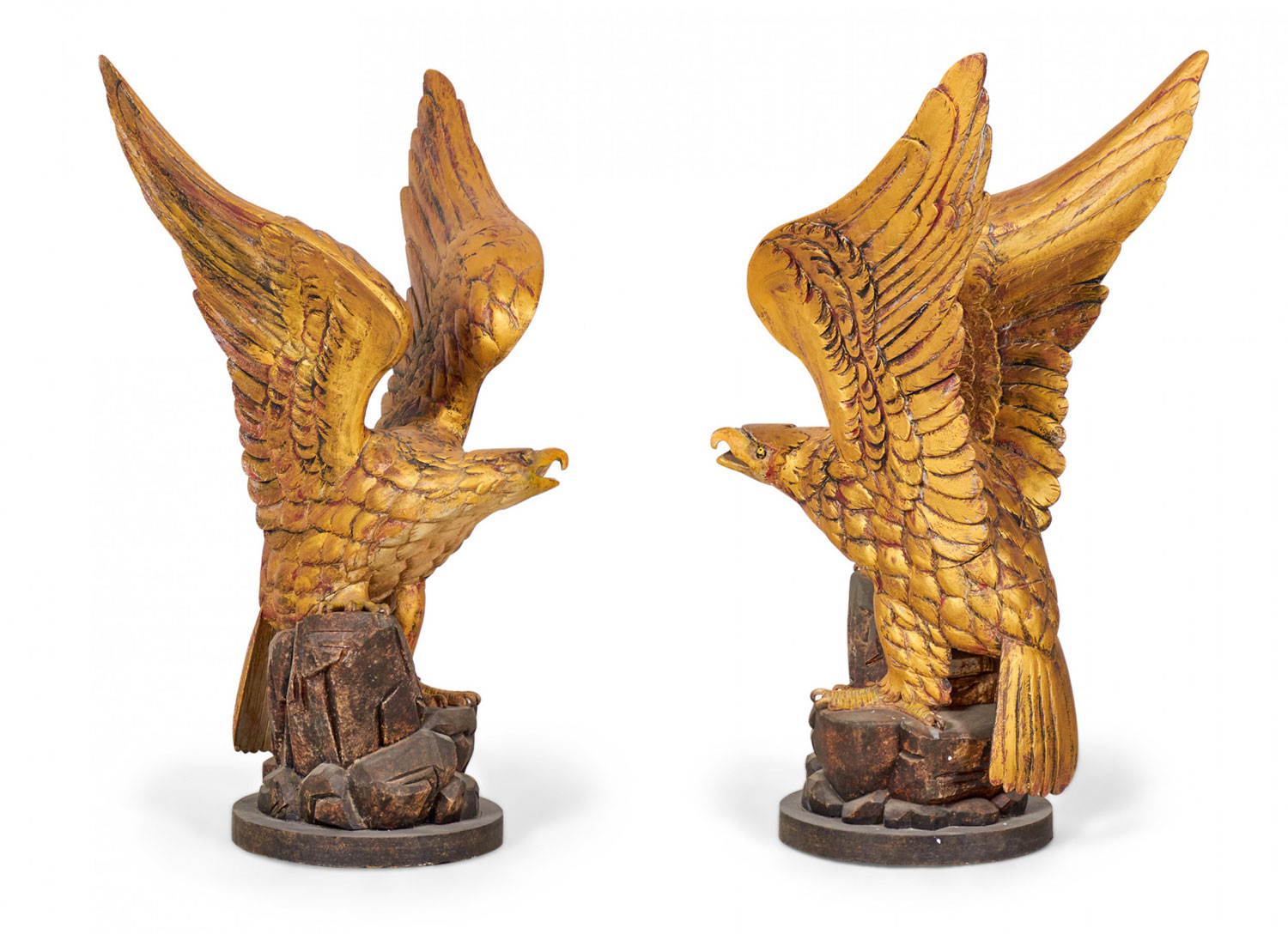 Pair of American Federal Style Carved Giltwood Eagle Sculptures