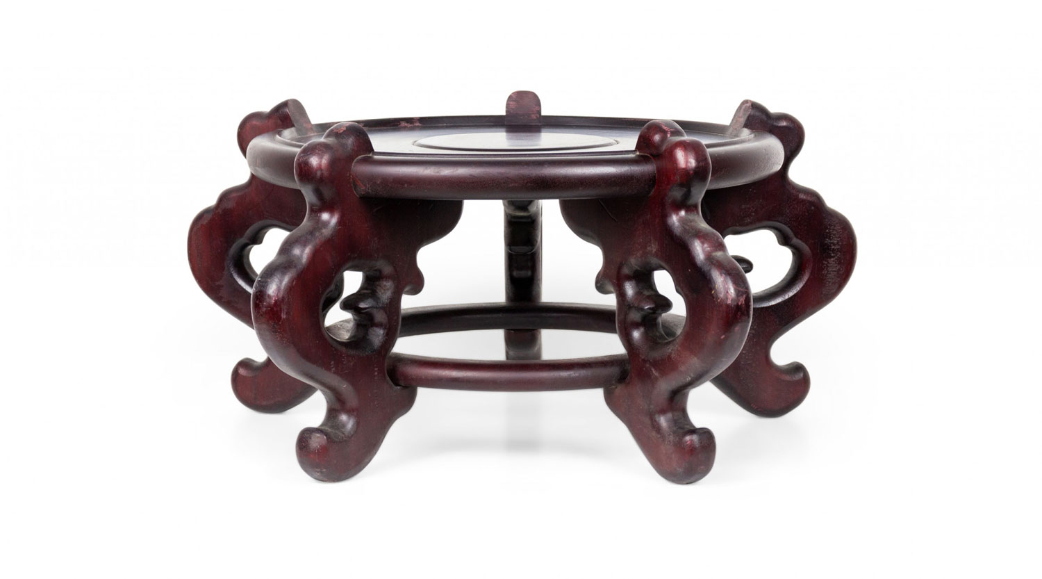 Antique Chinese Mahogany Flower Vase Base Stand