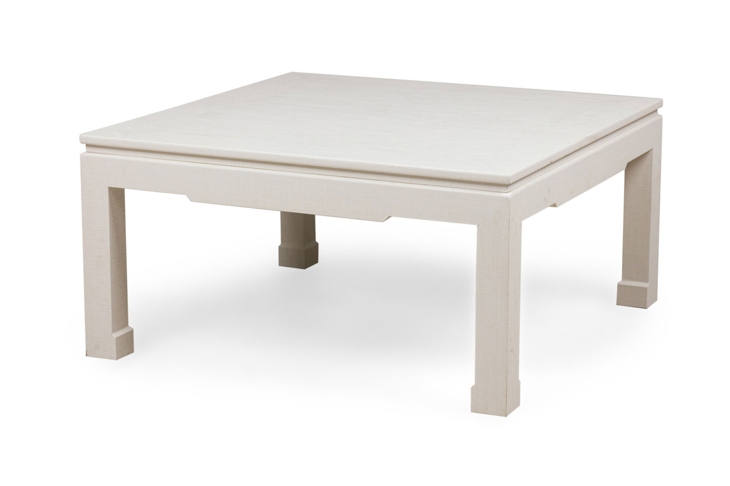 Asian contemporary ming dynasty style white wrapped raffia mat coffee table 