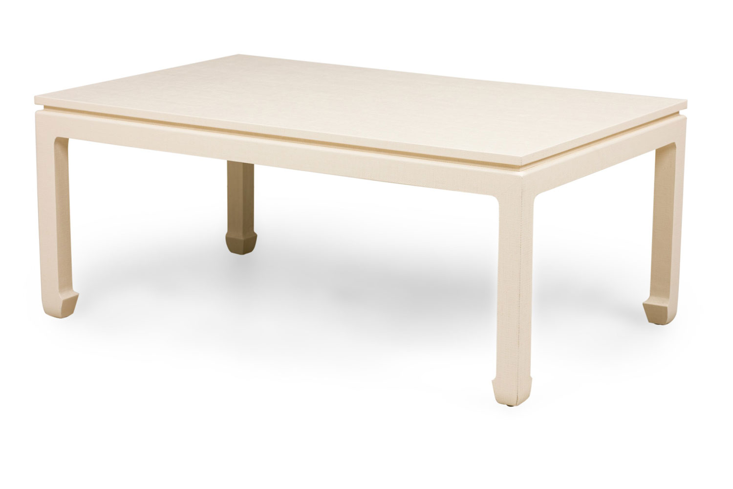 Asian contemporary ming dynasty style beige wrapped raffia coffee table 