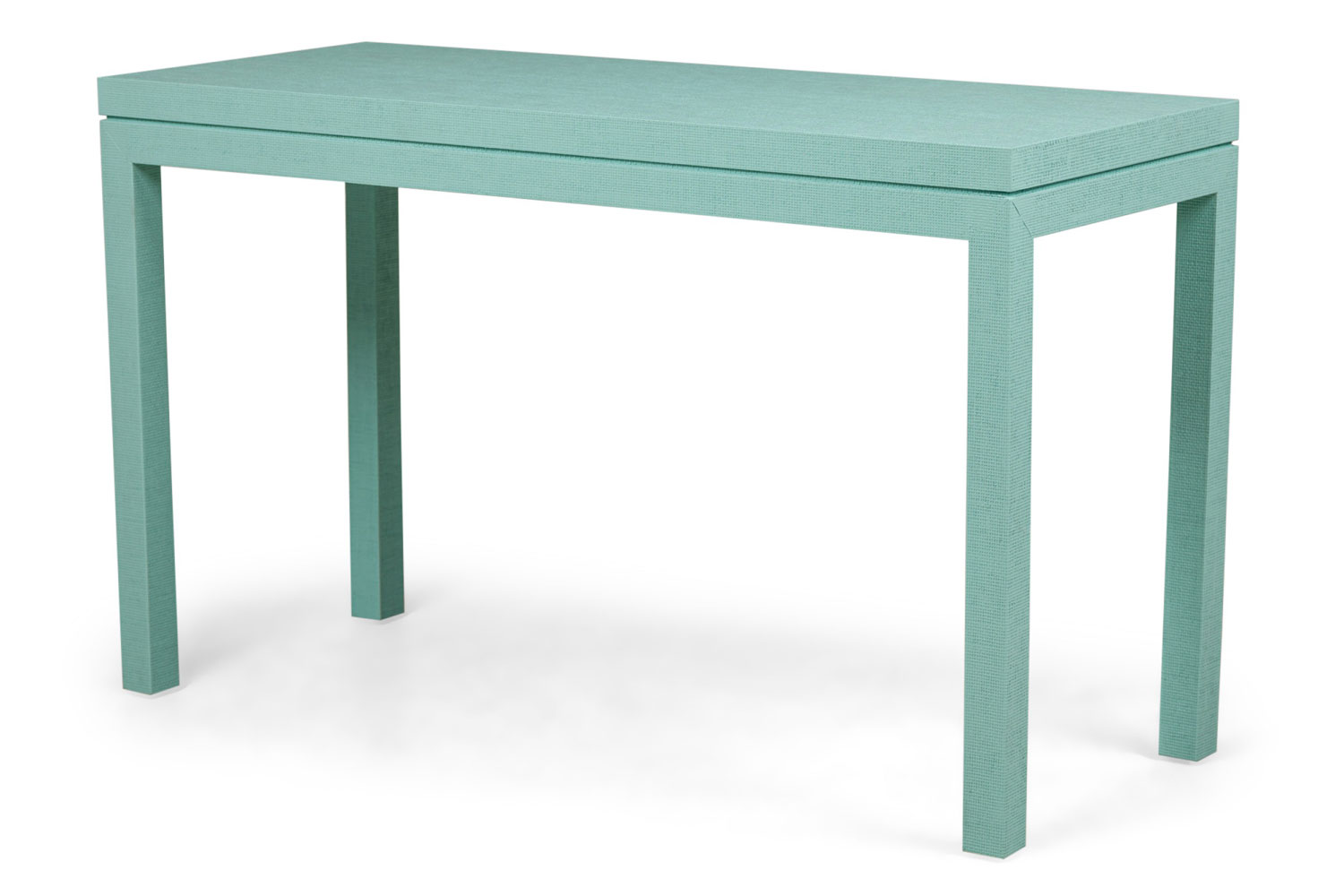Asian contemporary style turquoise wrapped raffia console table