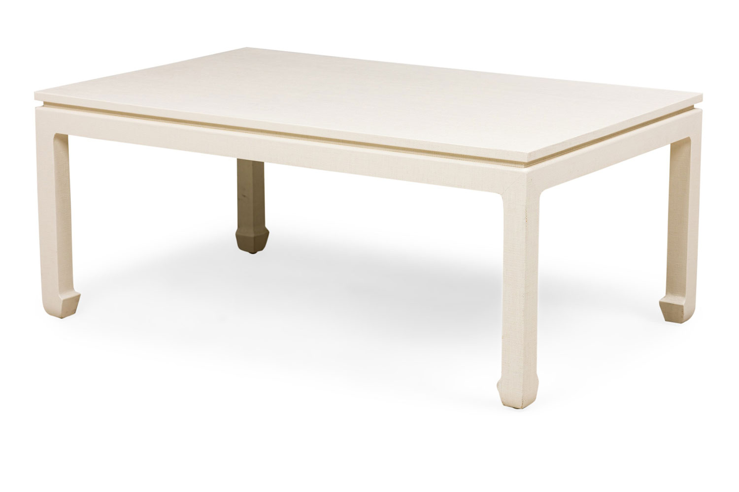 Asian contemporary ming dynasty style off white wrapped raffia coffee table 