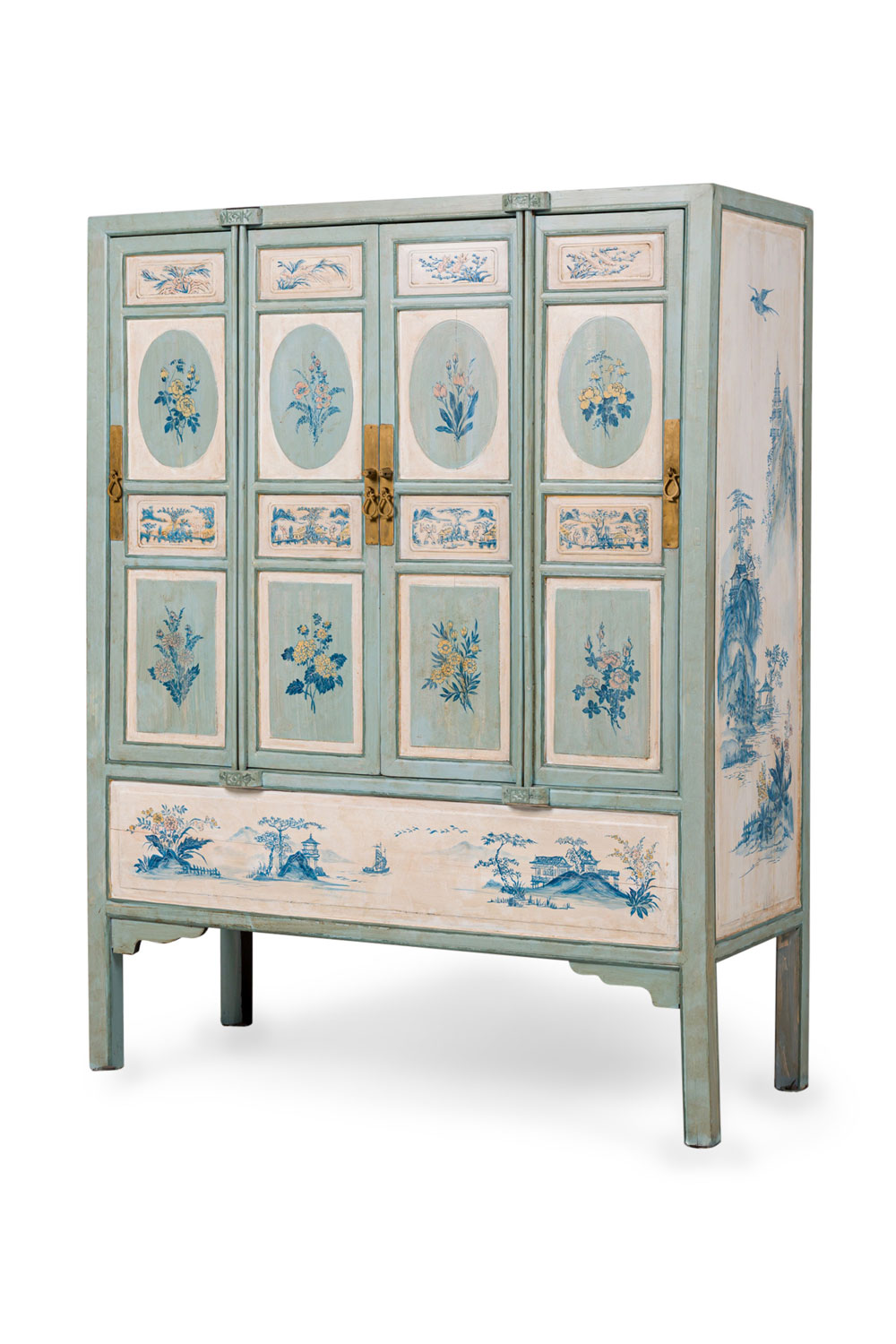 Chinese 20th century hand painted colorful cabinet 
