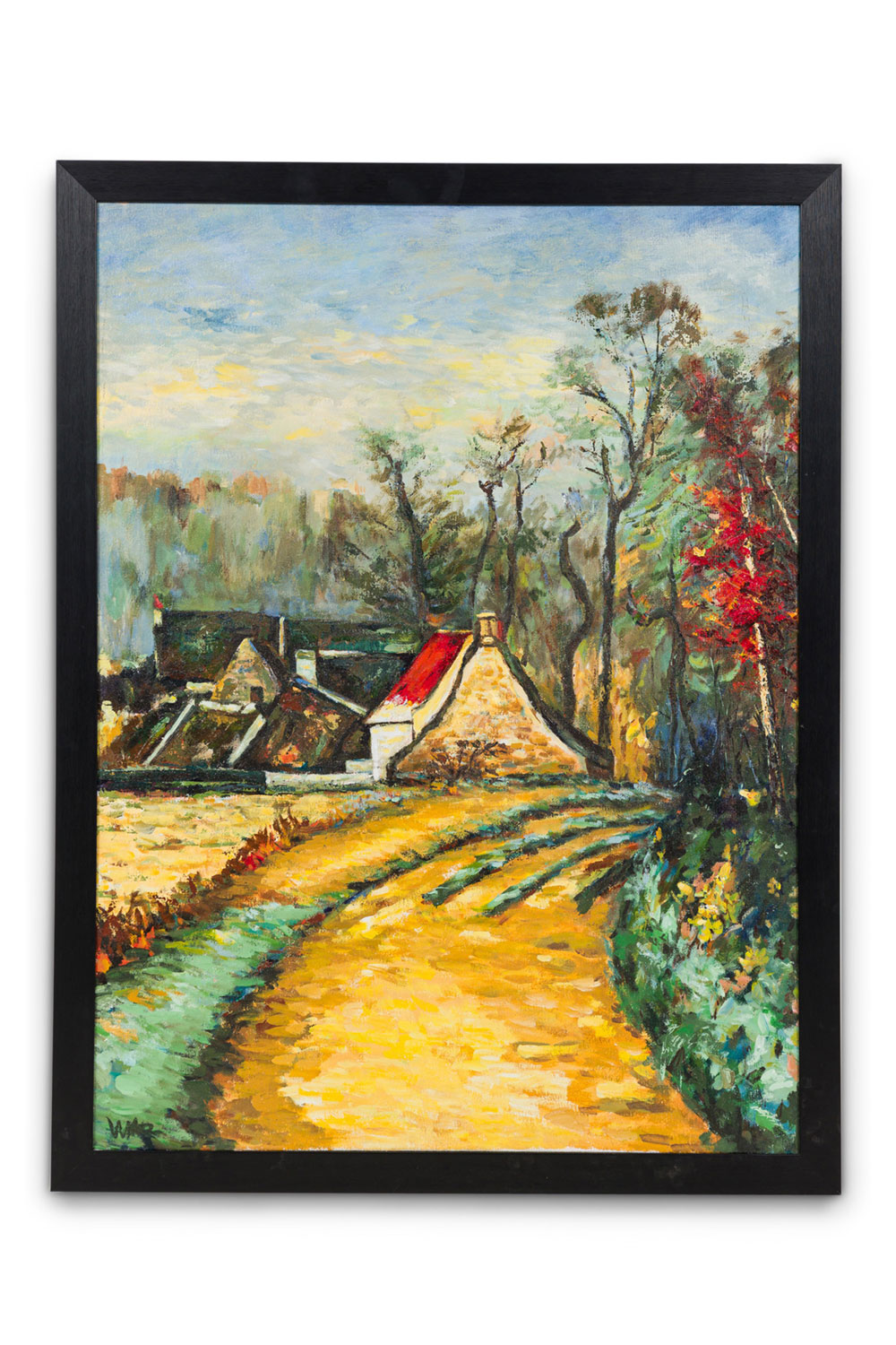 Paul cezanne french victorian hand painted oil painting titled the turn in the road at auvers 