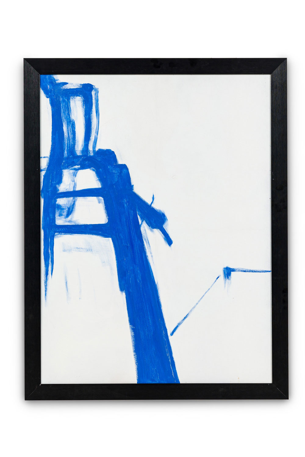 American contemporary abstract expressionism blue and white painting 