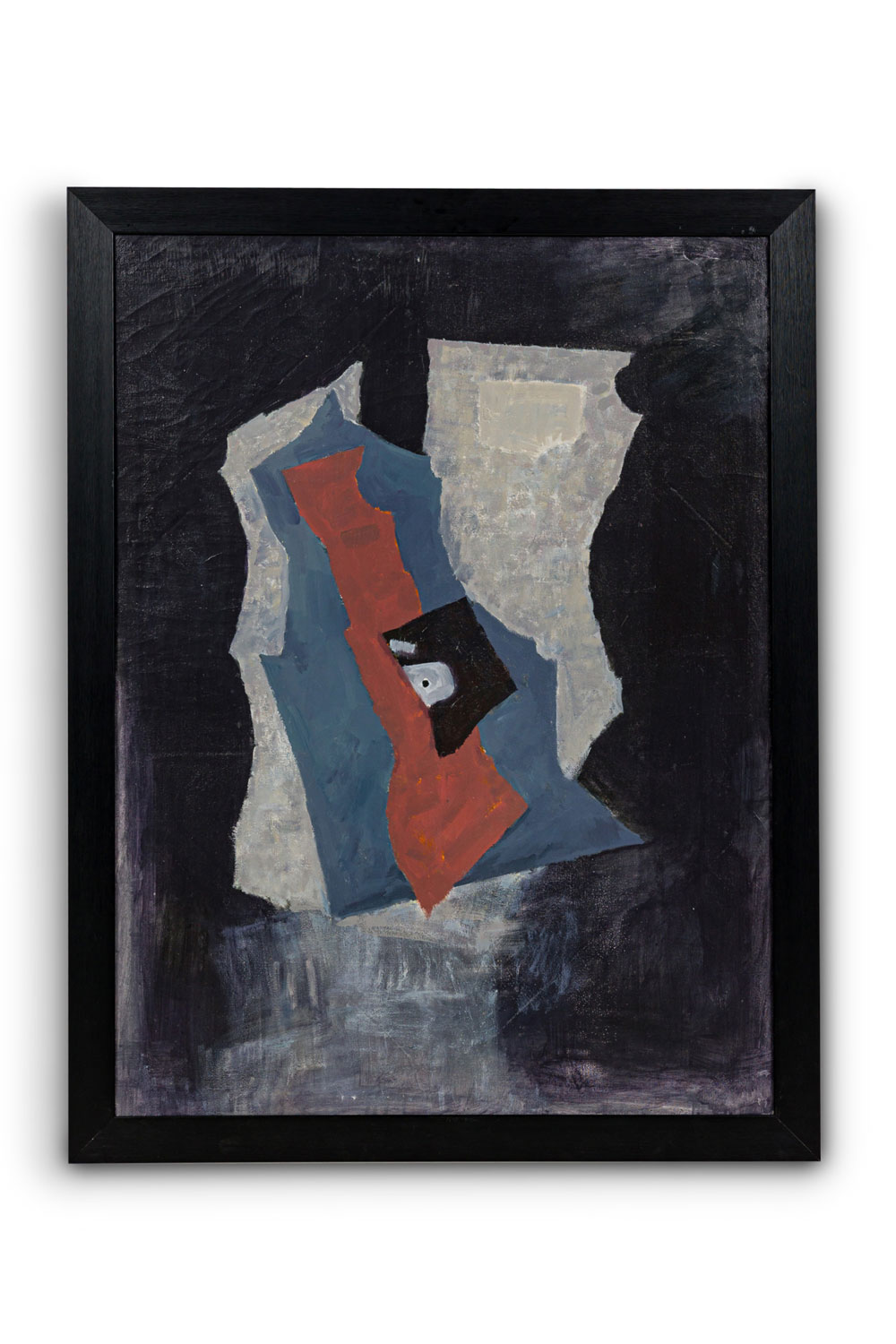 American contemporary blue and orange abstract expressionism painting